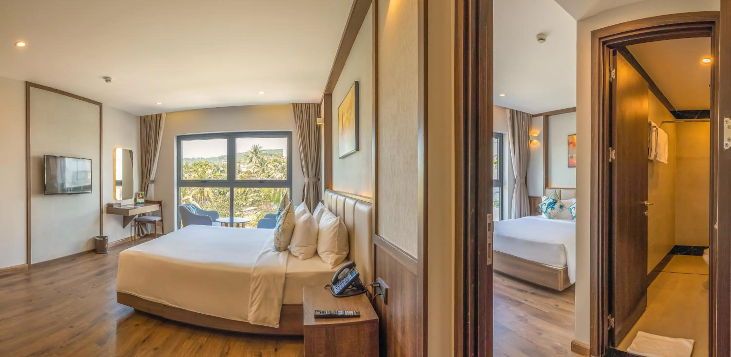 Bed in Sunset Beach Resort and Spa