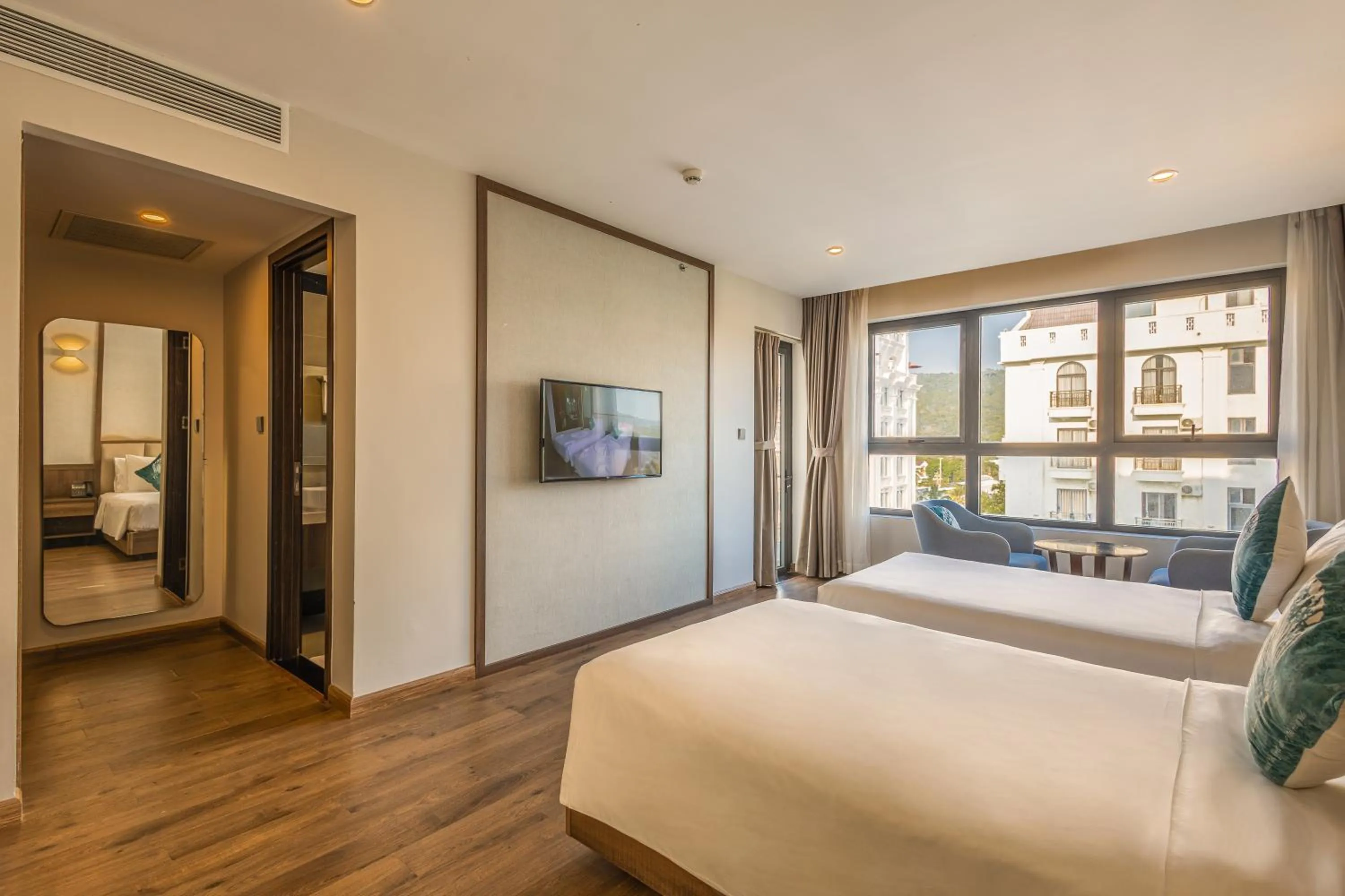 Bed in Sunset Beach Resort and Spa