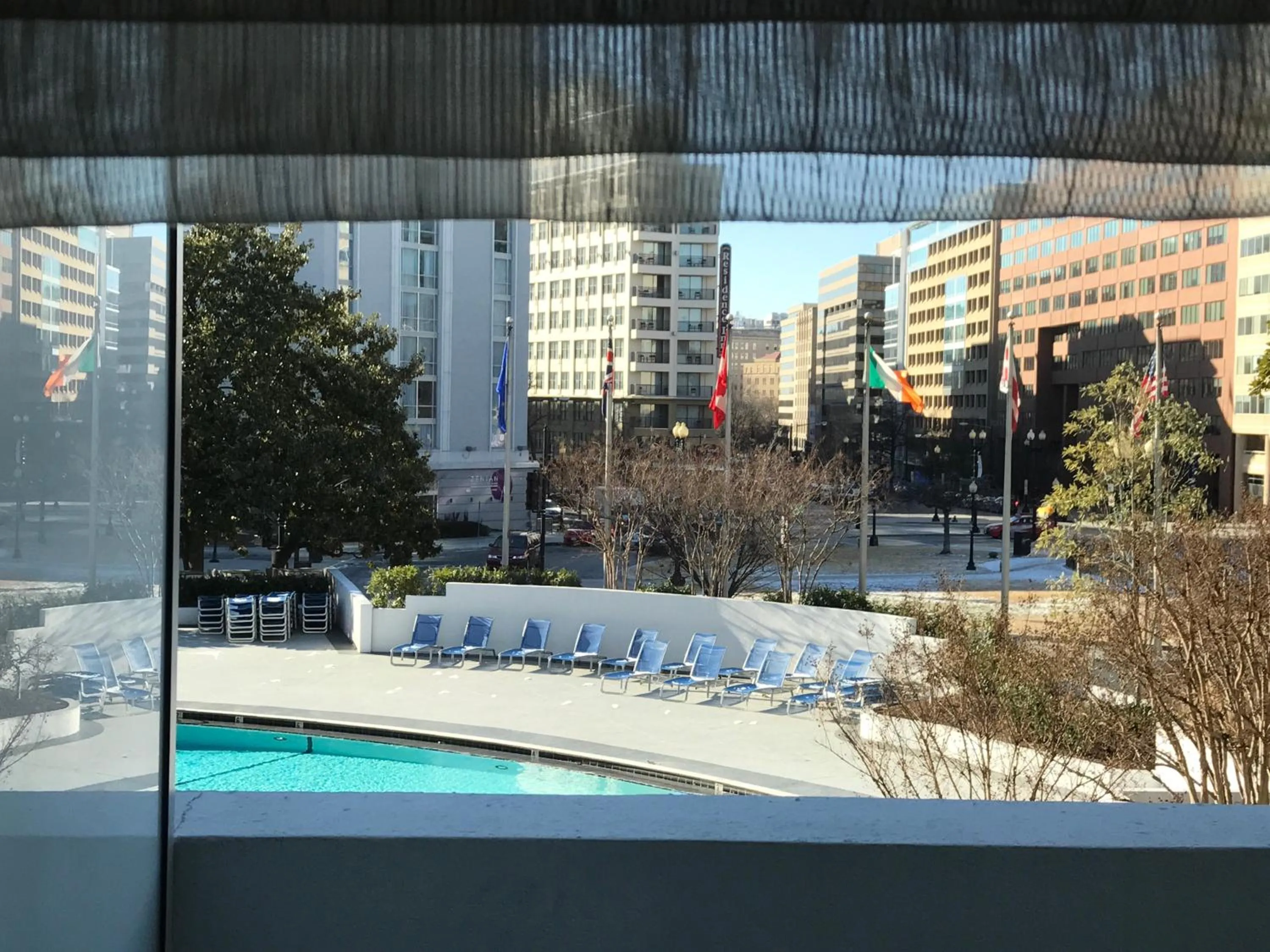 Pool view in Washington Plaza Hotel