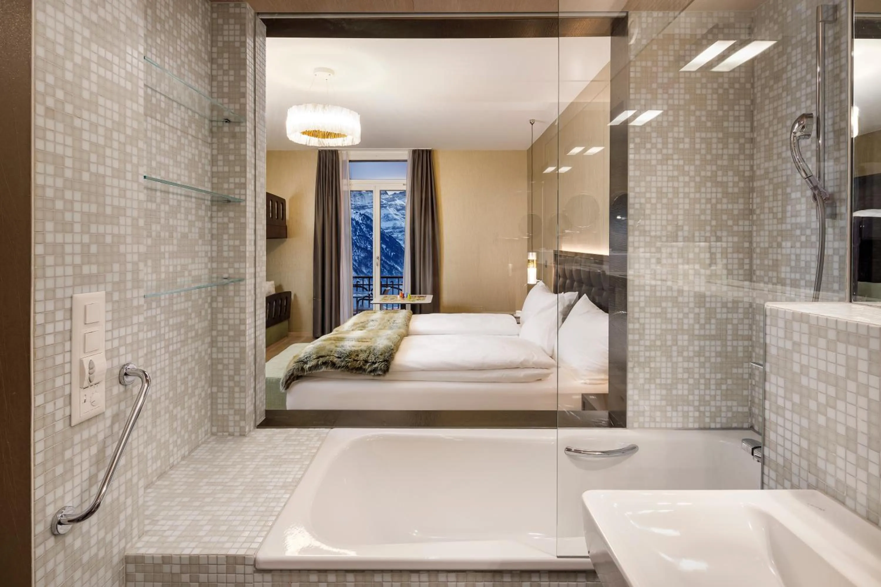 Bathroom, Bed in Märchenhotel