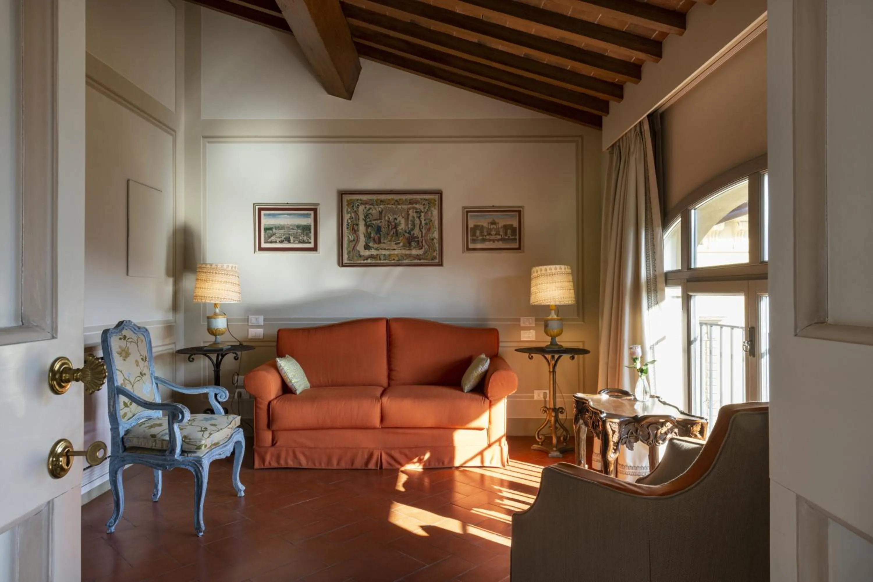 Seating area in Torre a Cona Wine Estate