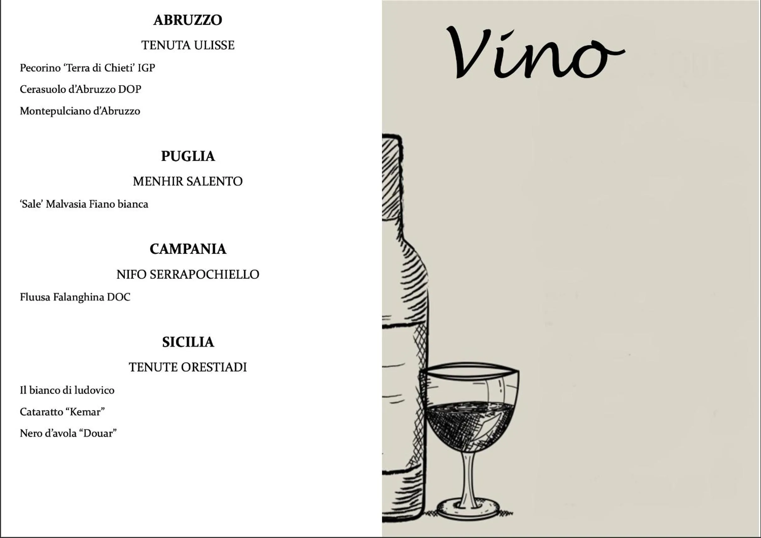 Alcoholic drinks in Locanda del Delta