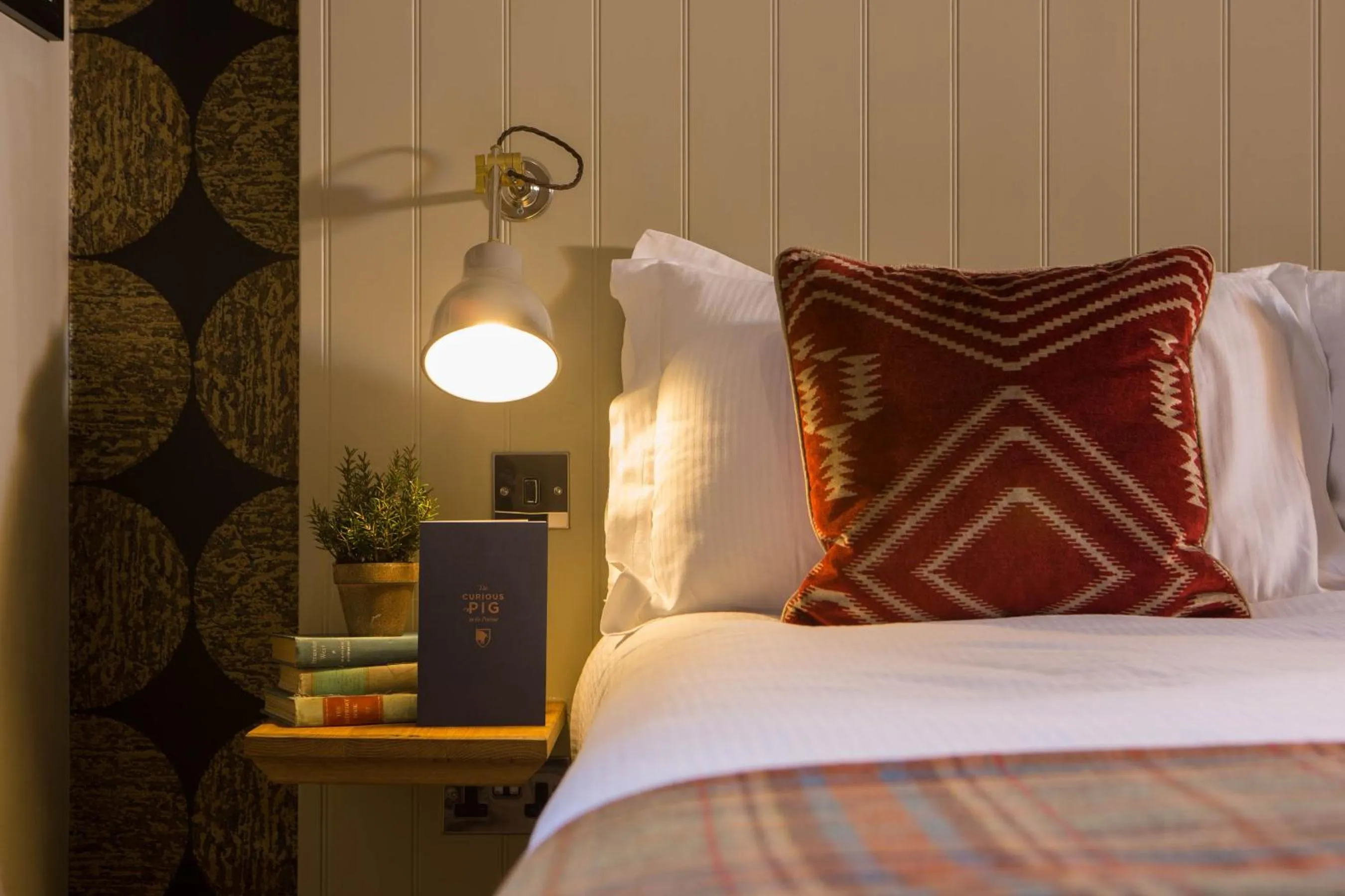 Decorative detail, Bed in The Curious Pig in the Parlour