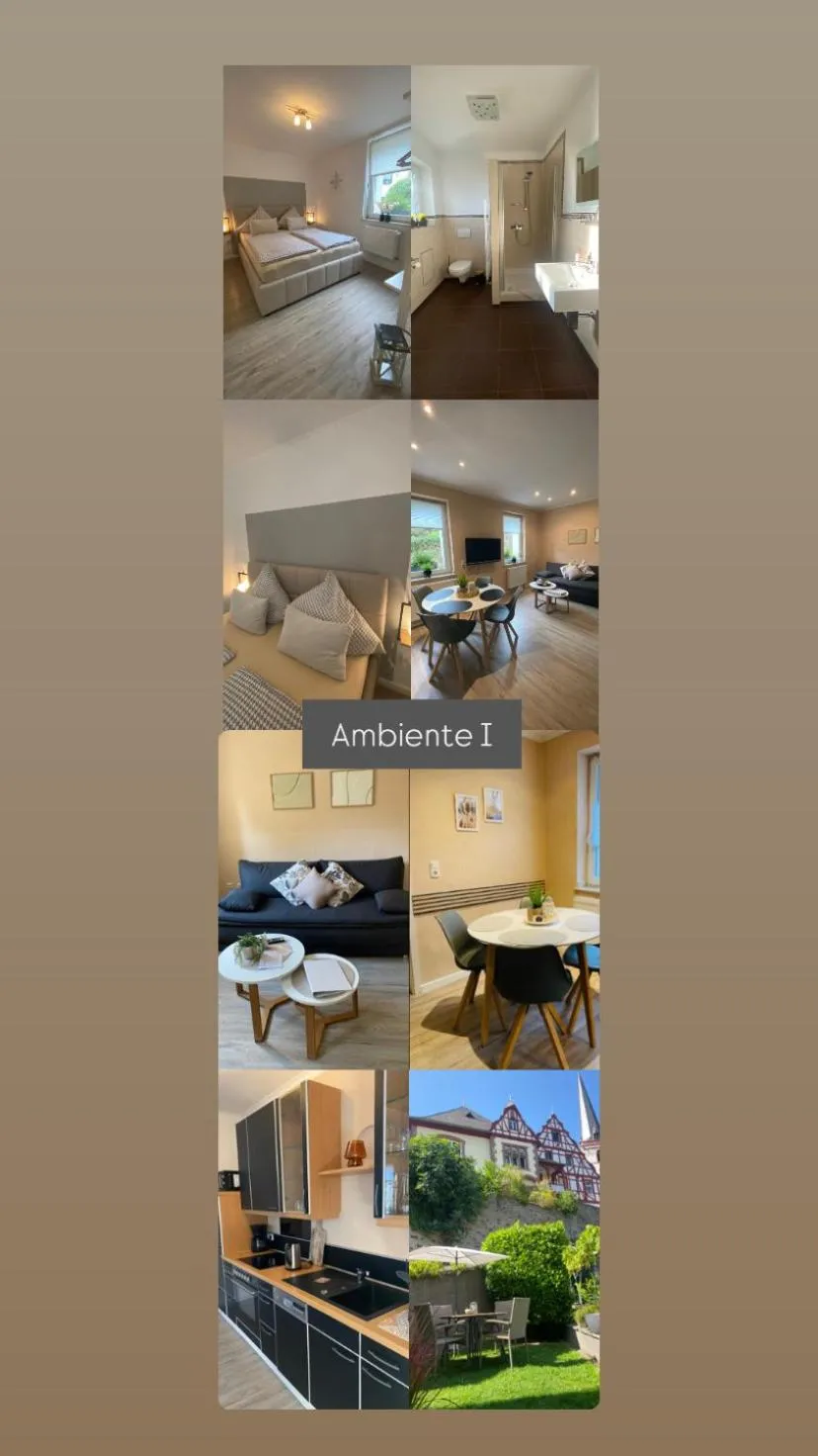 Bed in Ferienwohnung Ambiente