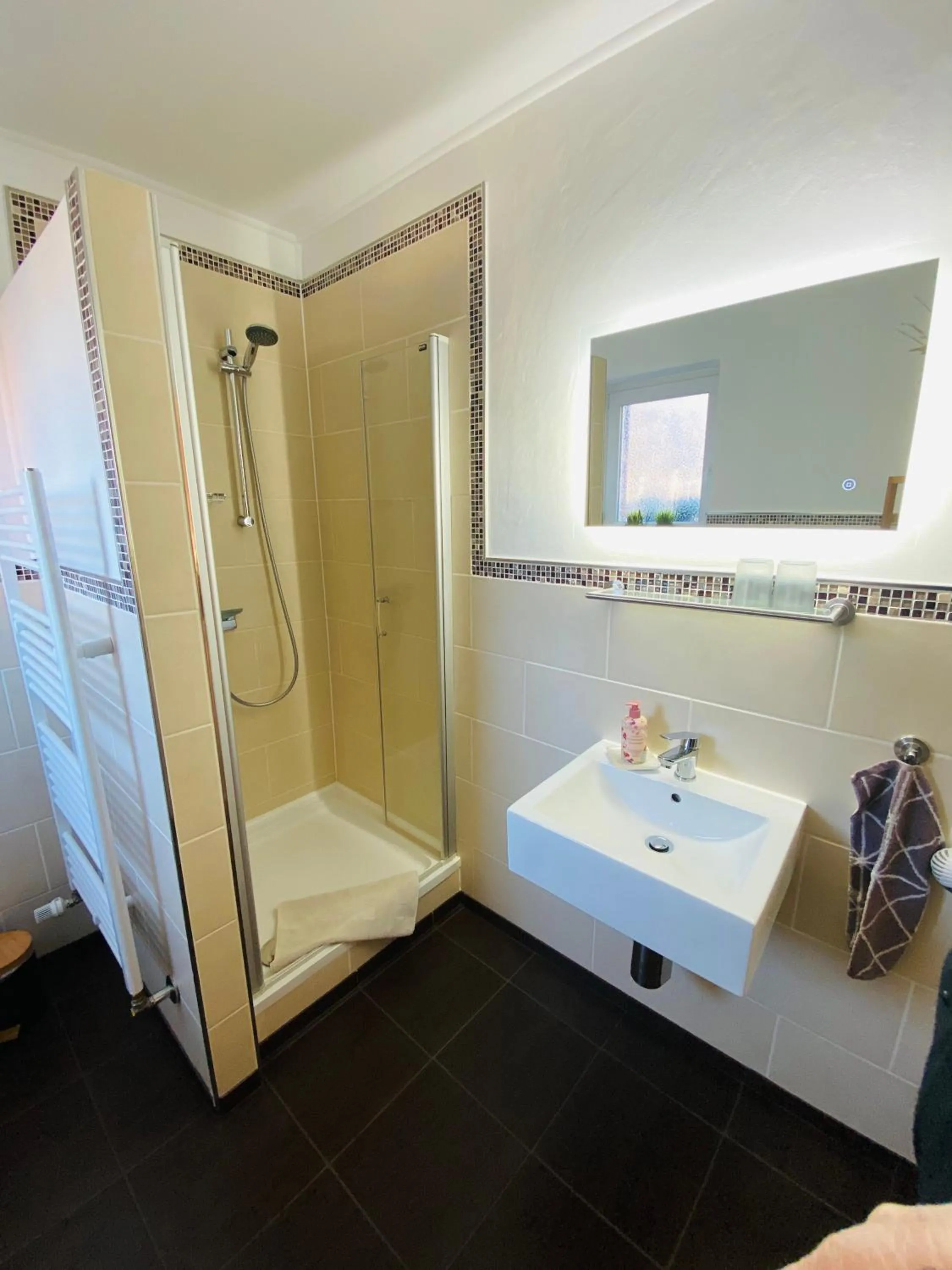 Shower in Ferienwohnung Ambiente