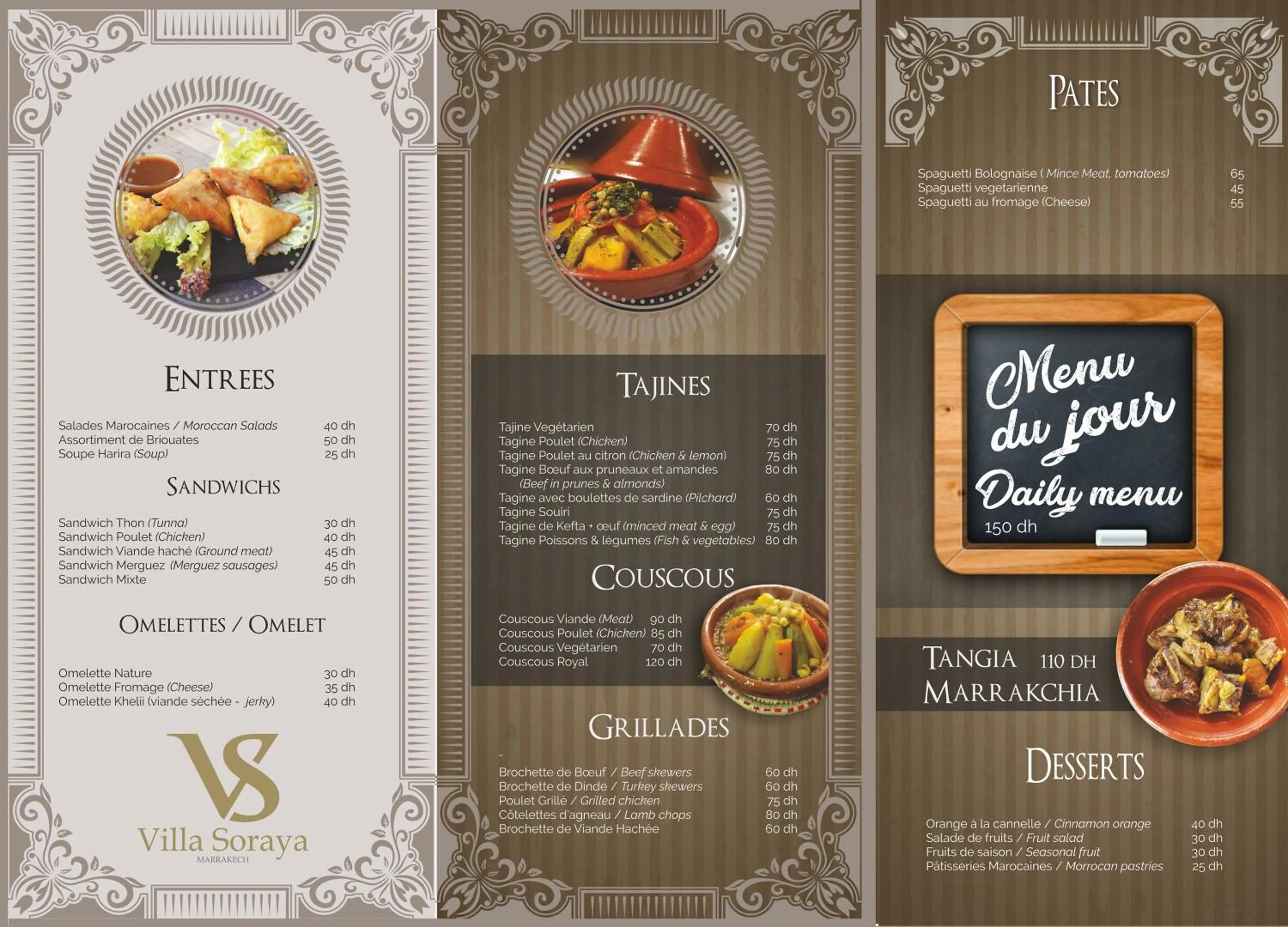 Food and drinks in Villa Soraya Hammam & Jacuzzi