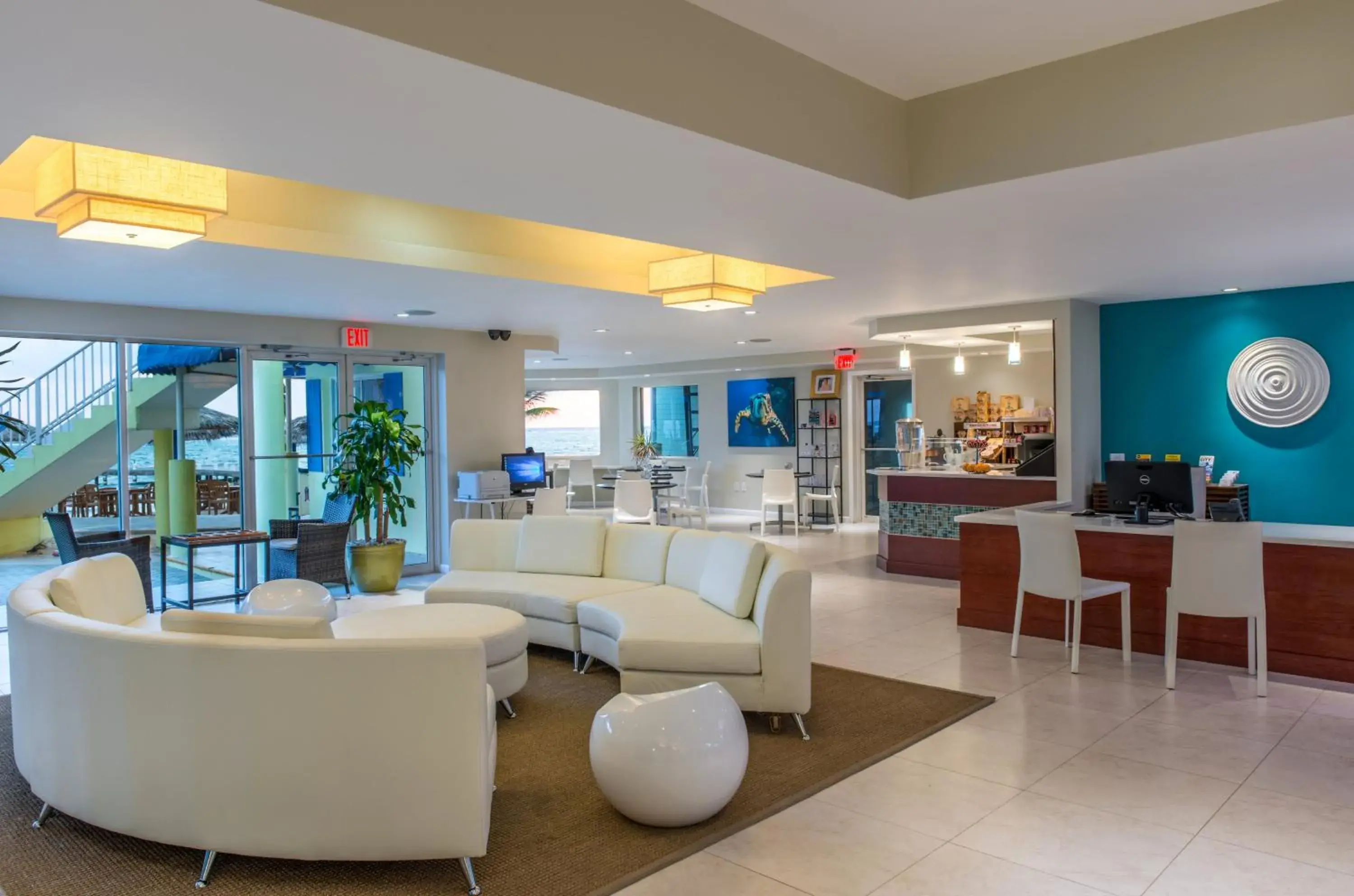 Lobby or reception in Wyndham Reef Resort, Grand Cayman Lobby or reception in Wyndham Reef Resort, Grand Cayman