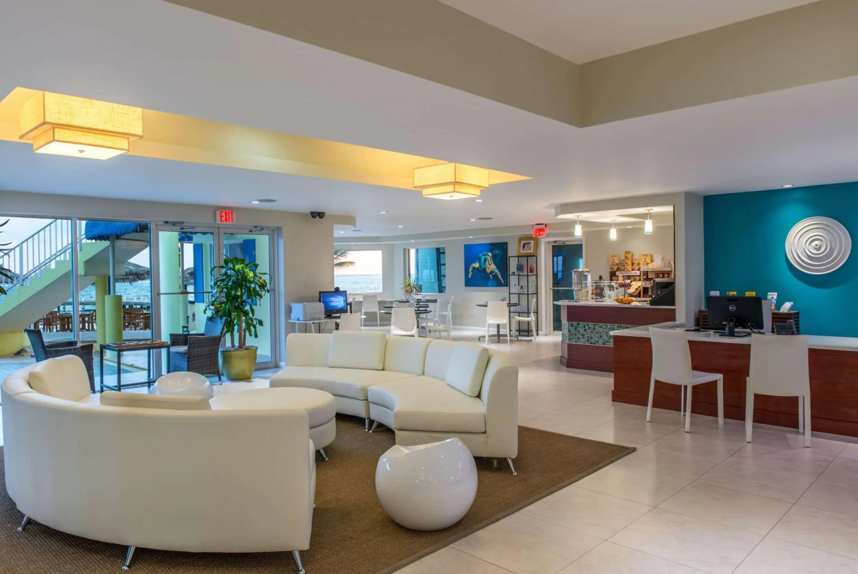 Lobby or reception in Wyndham Reef Resort, Grand Cayman Lobby or reception in Wyndham Reef Resort, Grand Cayman
