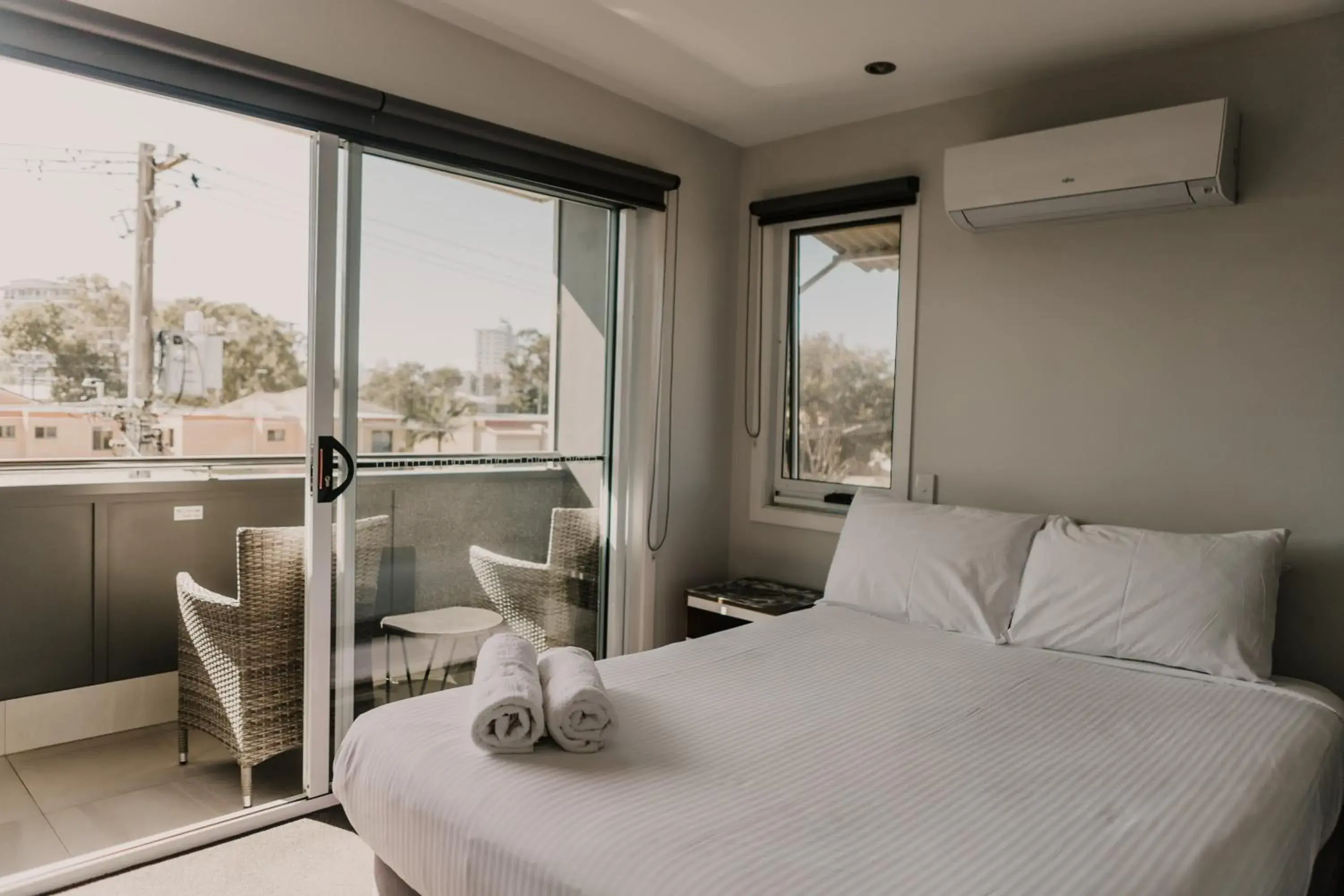 Bedroom, Bed in Saltwater Villas - Pet Friendly Accommodation Bedroom, Bed in Saltwater Villas - Pet Friendly Accommodation