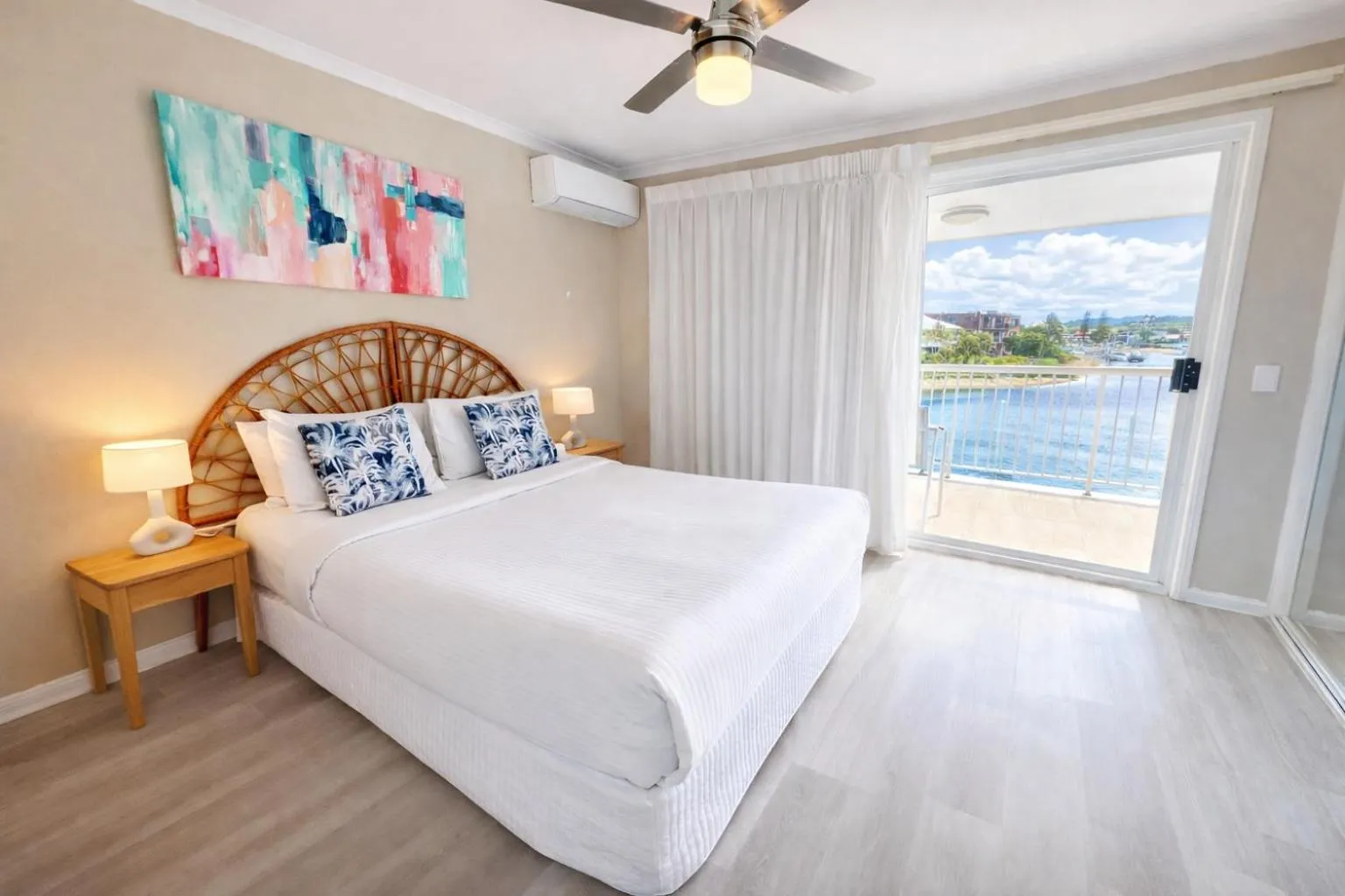 Bed in Saltwater Villas - Pet Friendly Accommodation