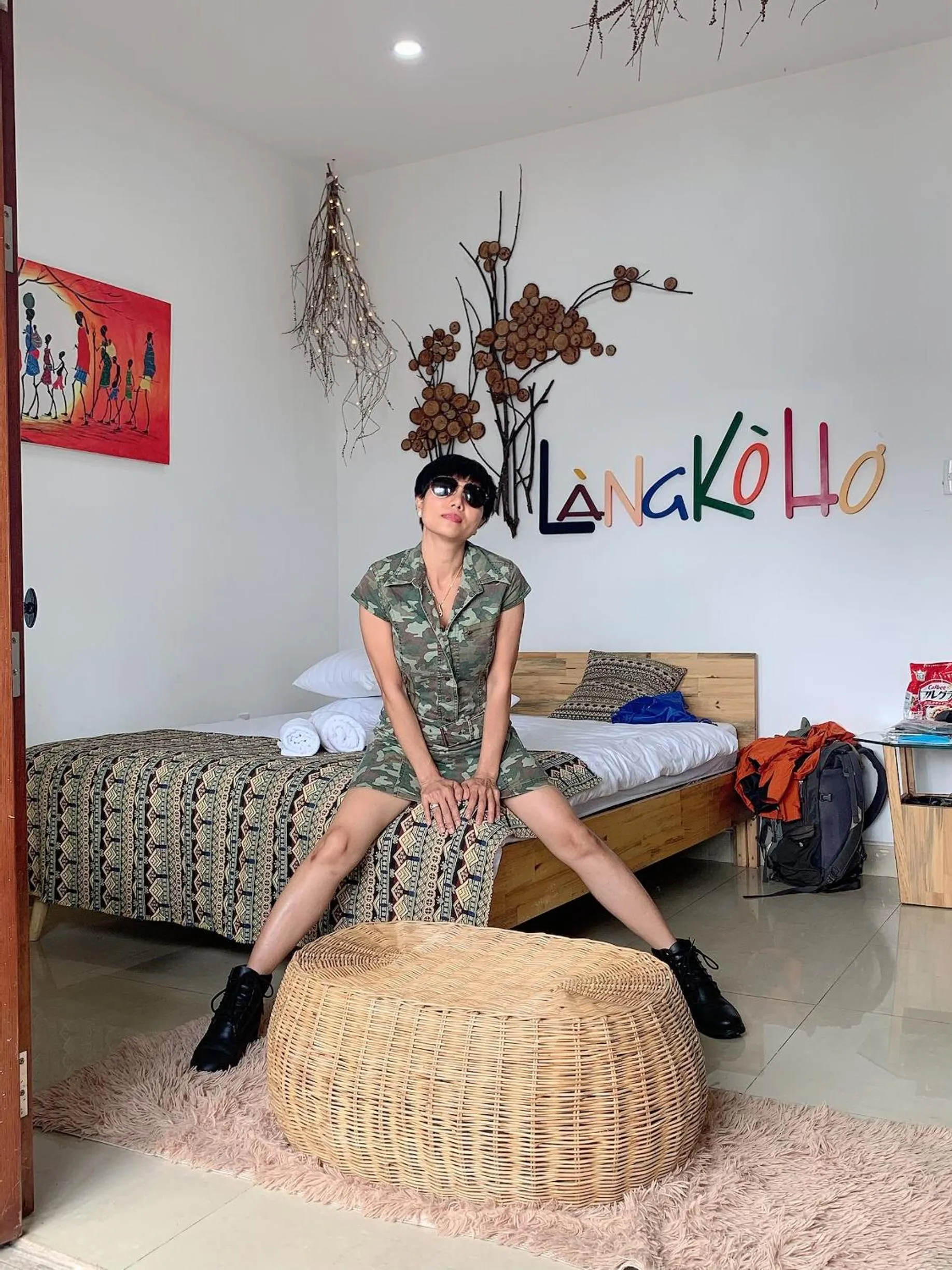 Bed in Hotel Làng Kò Hơ