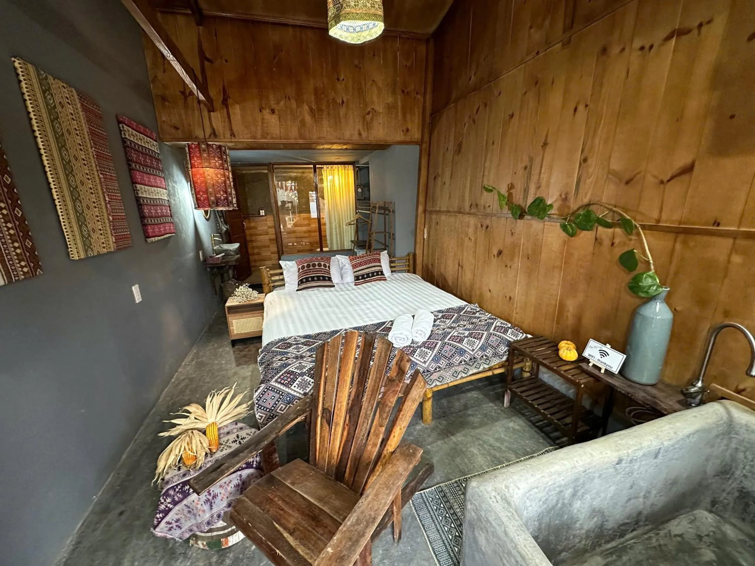 Bed in Hotel Làng Kò Hơ