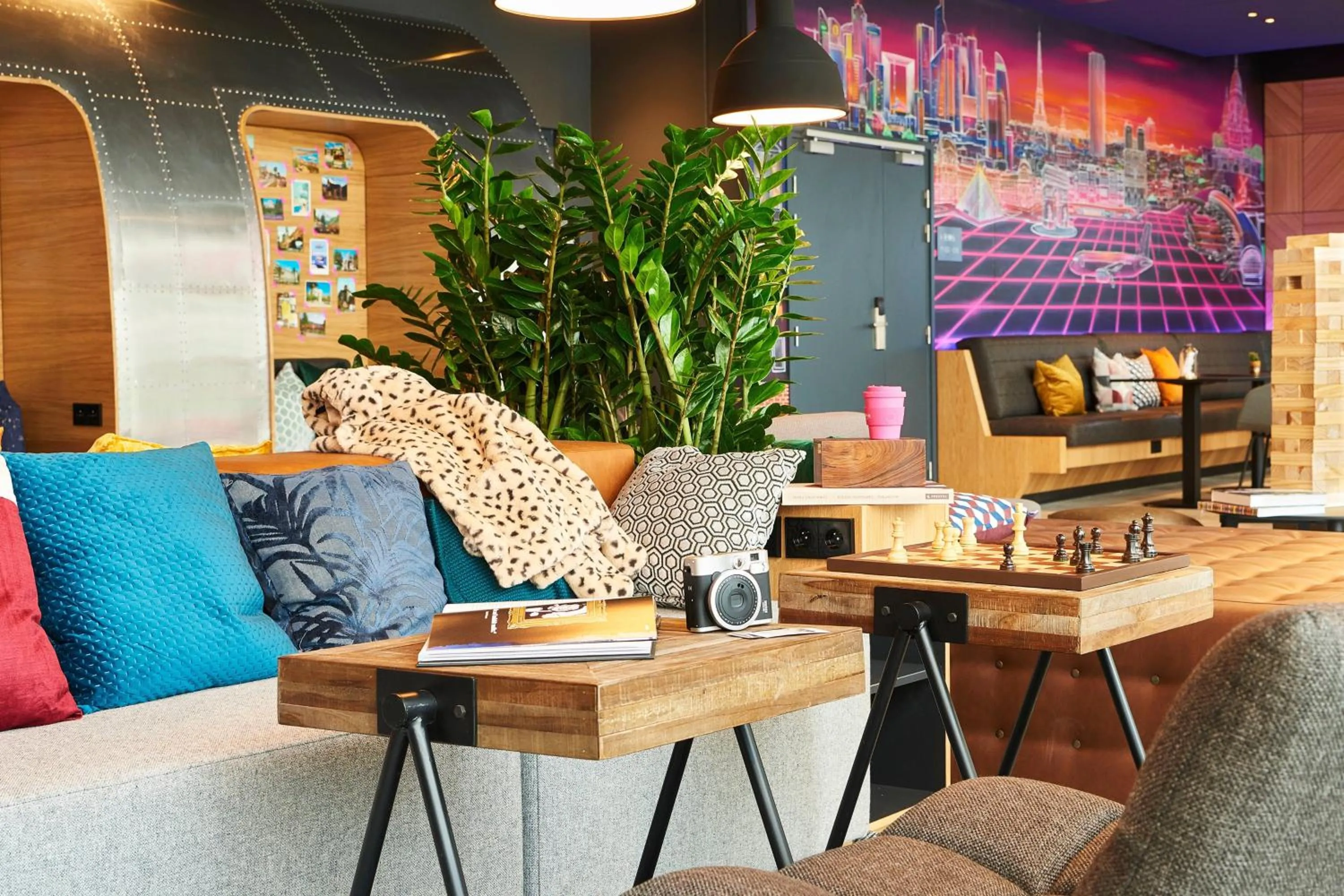 Living room in Moxy Paris Charles de Gaulle Airport