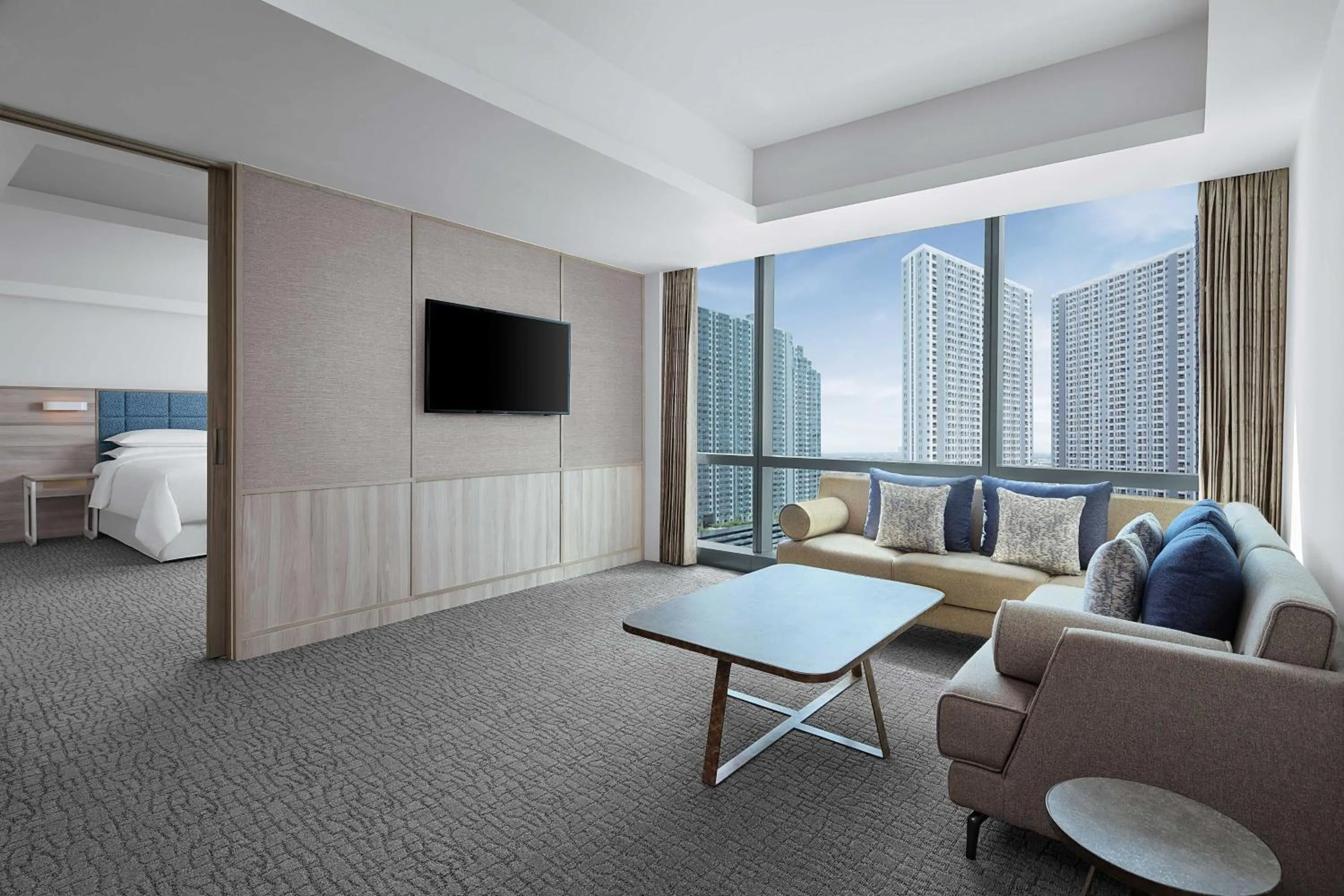 Living room, Bed in Four Points by Sheraton Surabaya, Pakuwon Indah