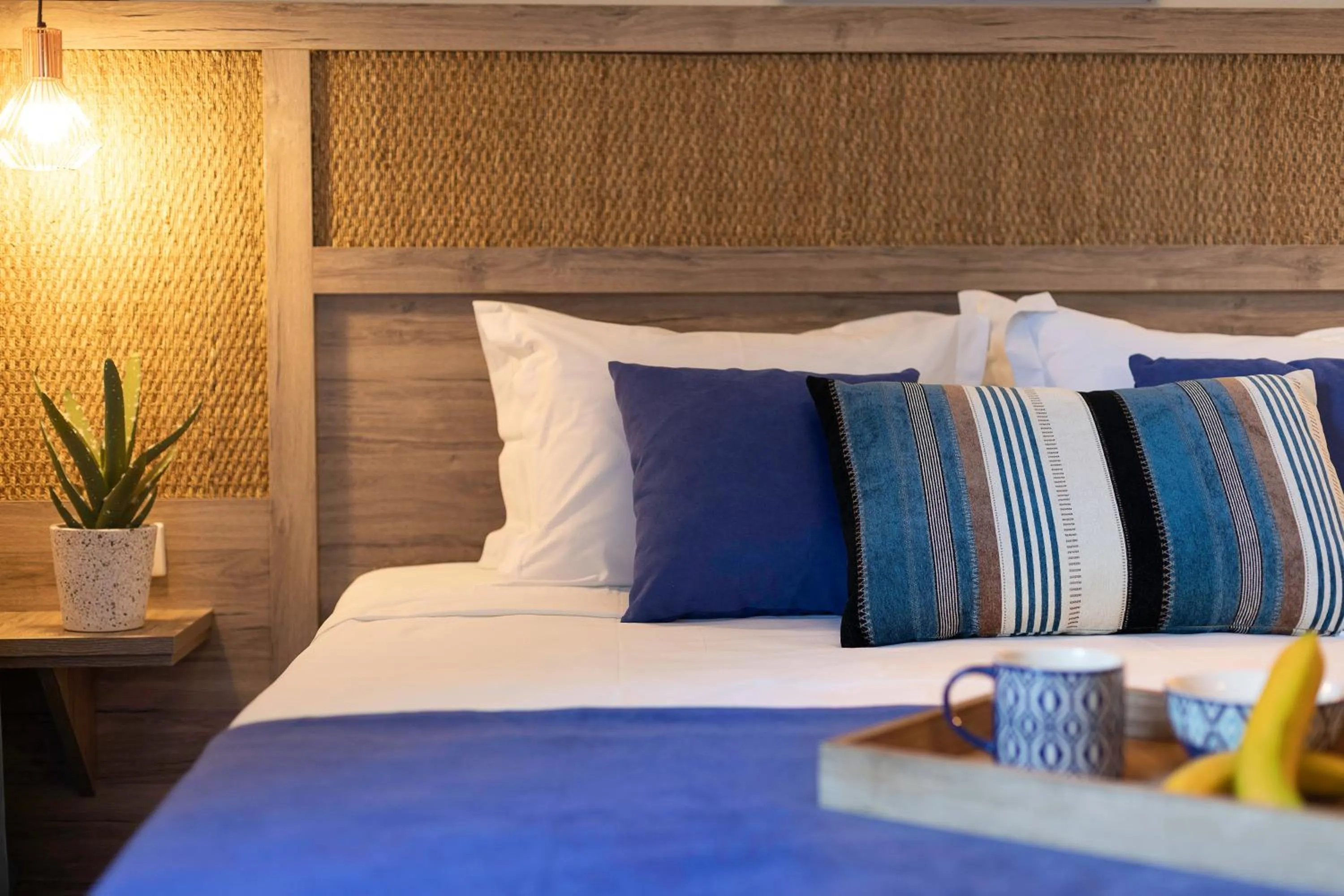 Decorative detail, Bed in Skiathos Avaton Hotel, Philian Hotels & Resorts