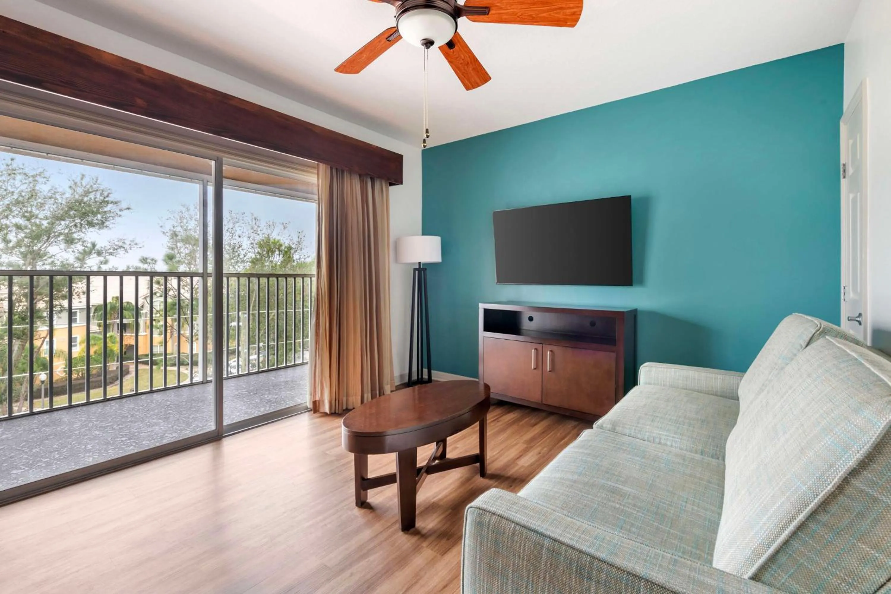 Living room in Hilton Vacation Club Aqua Sol Orlando West