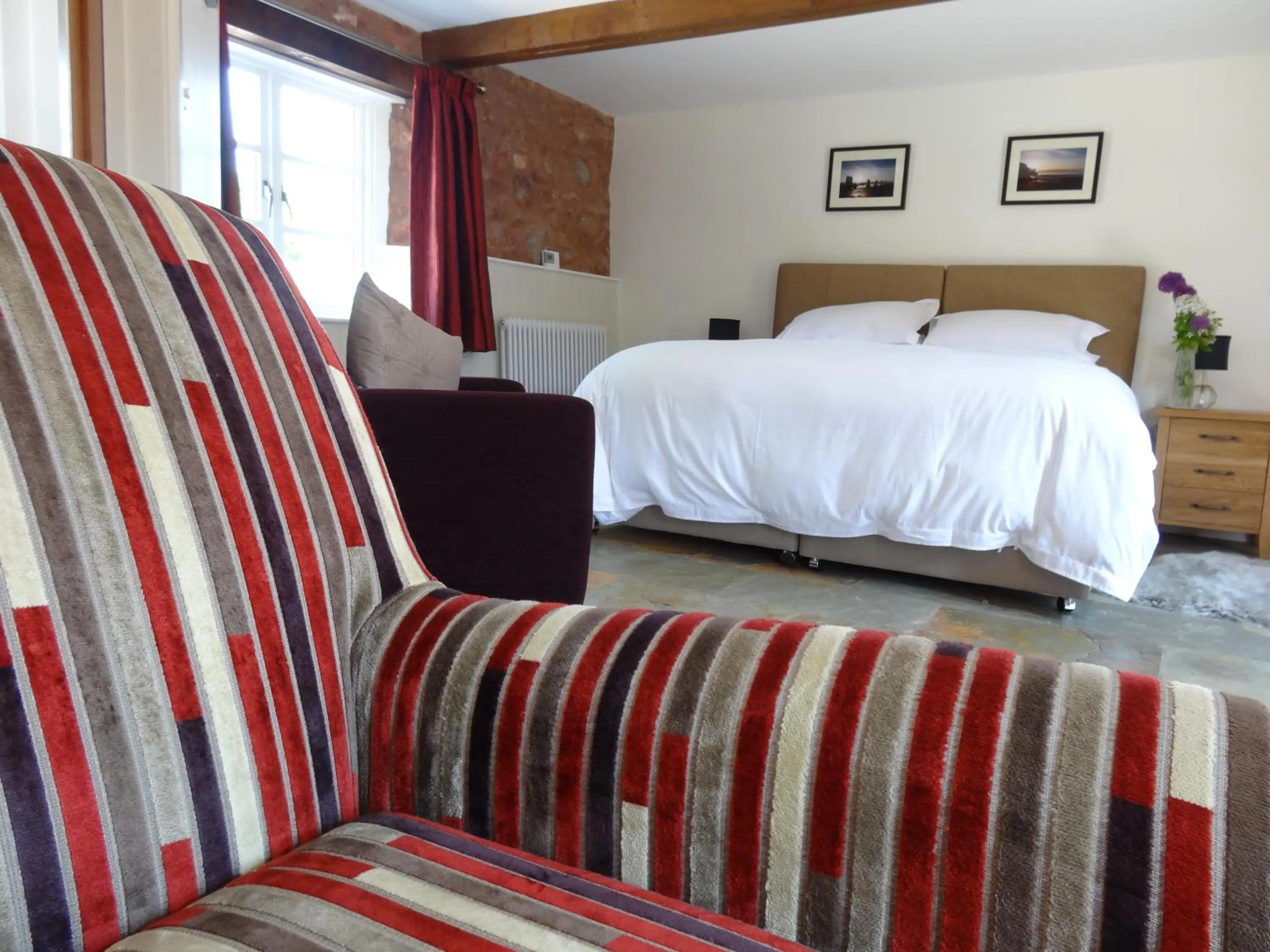 Seating area, Bed in The Old Dairy at Bishops Barton