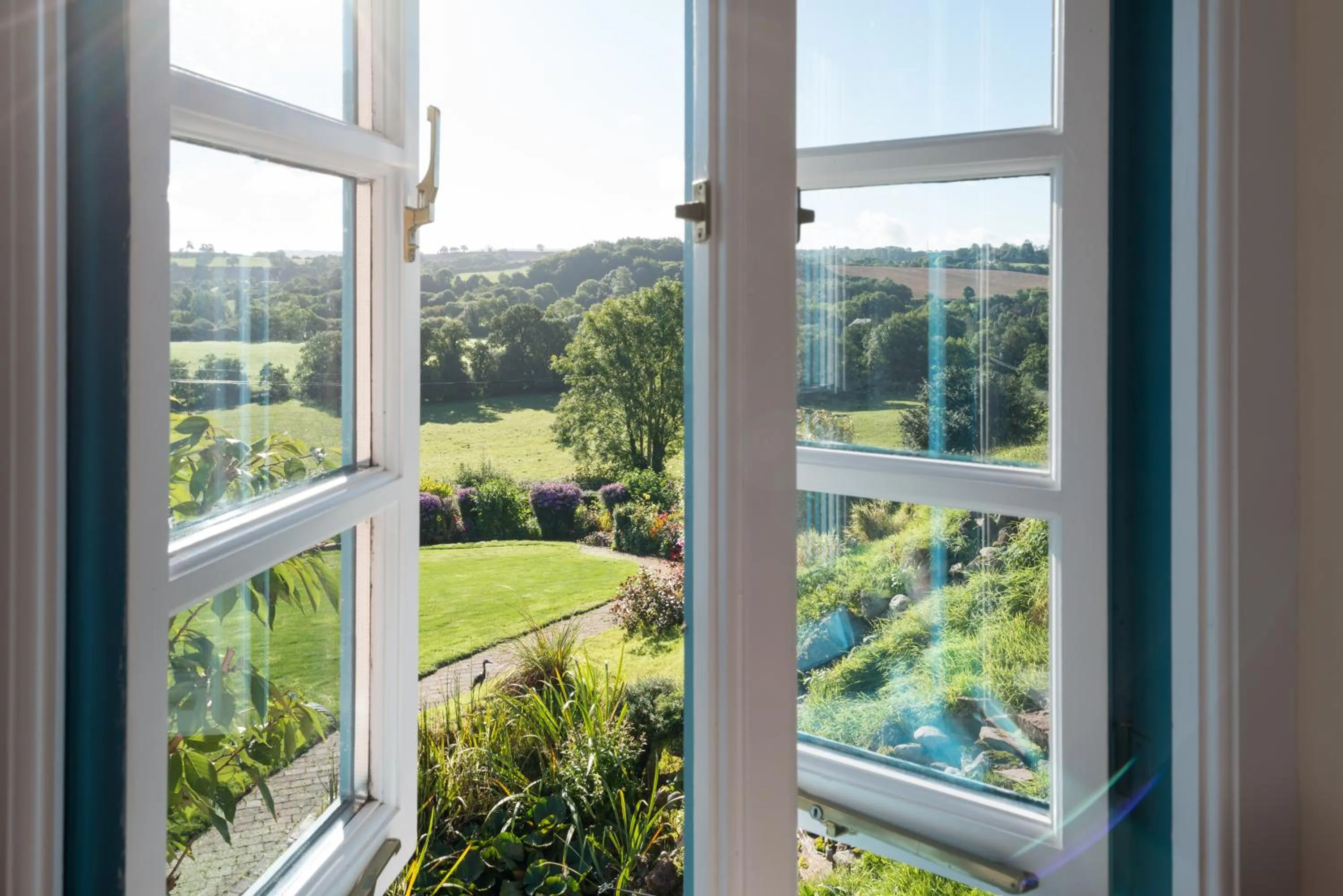 Garden view in The Old Dairy at Bishops Barton