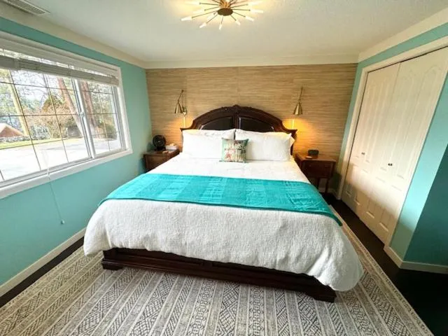 Bed in The Blue House Bed and Breakfast