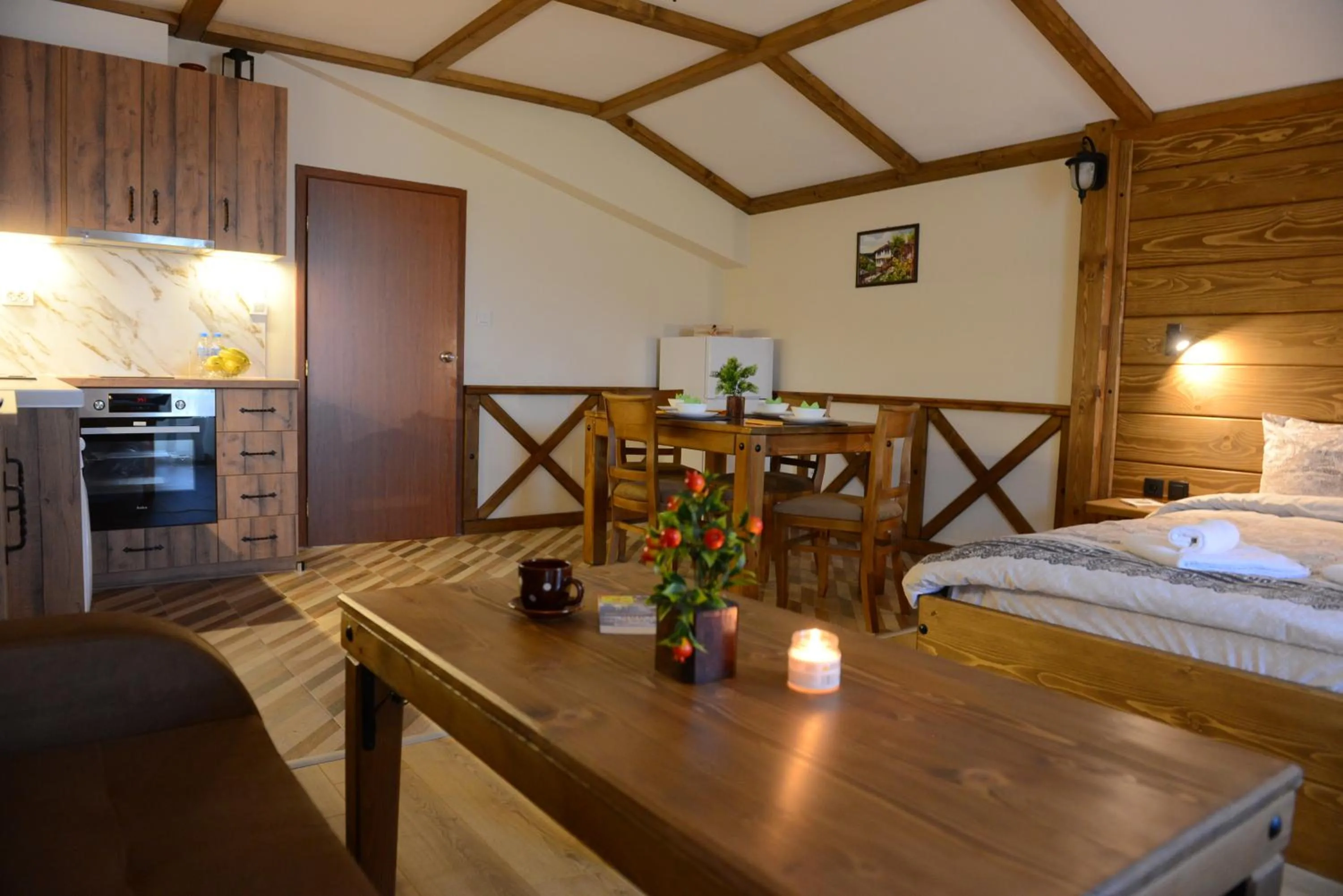 Living room, Bed in Family Hotel Gotse Delchev