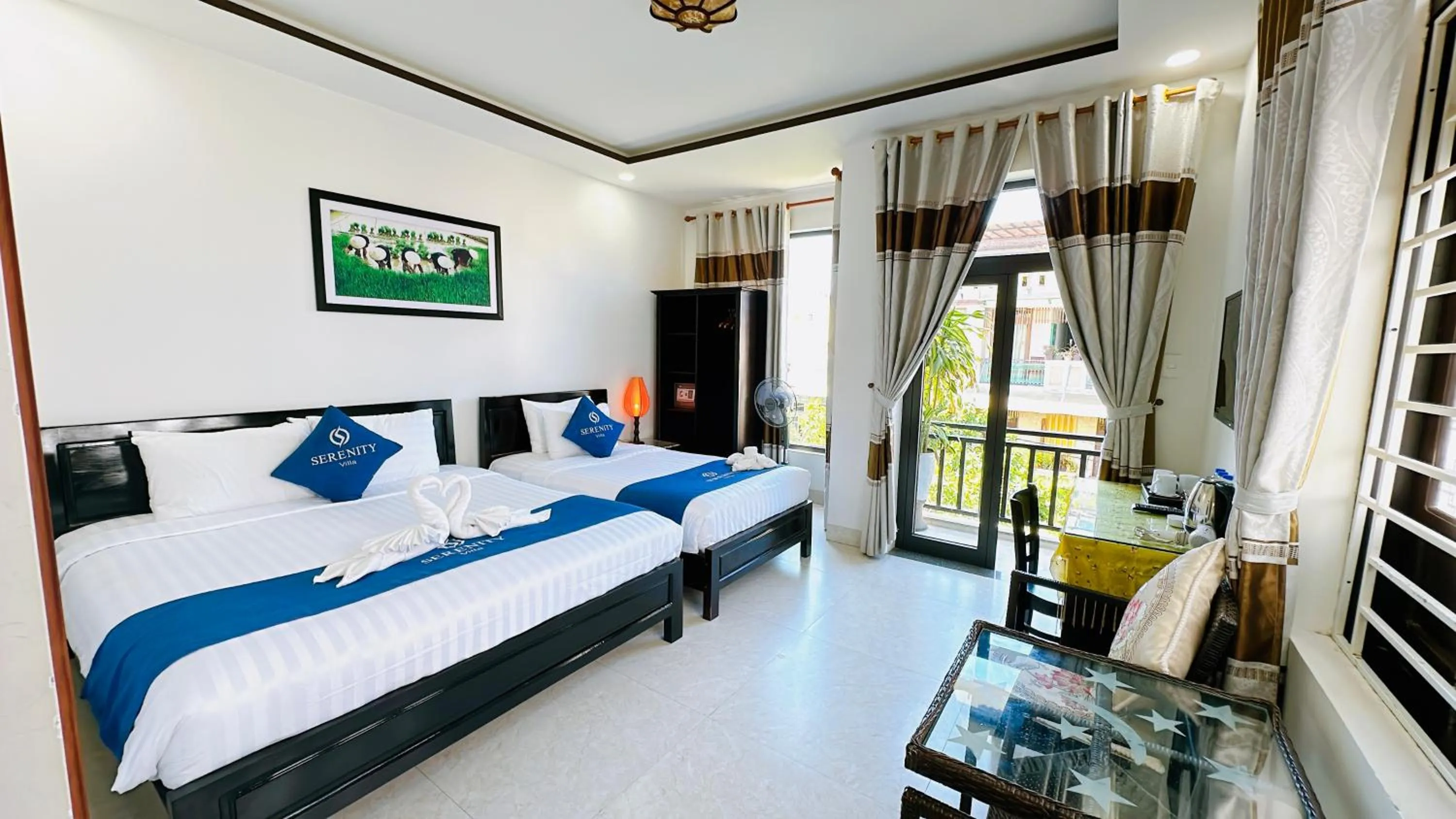 Living room, Bed in Serenity Villa Hoi An