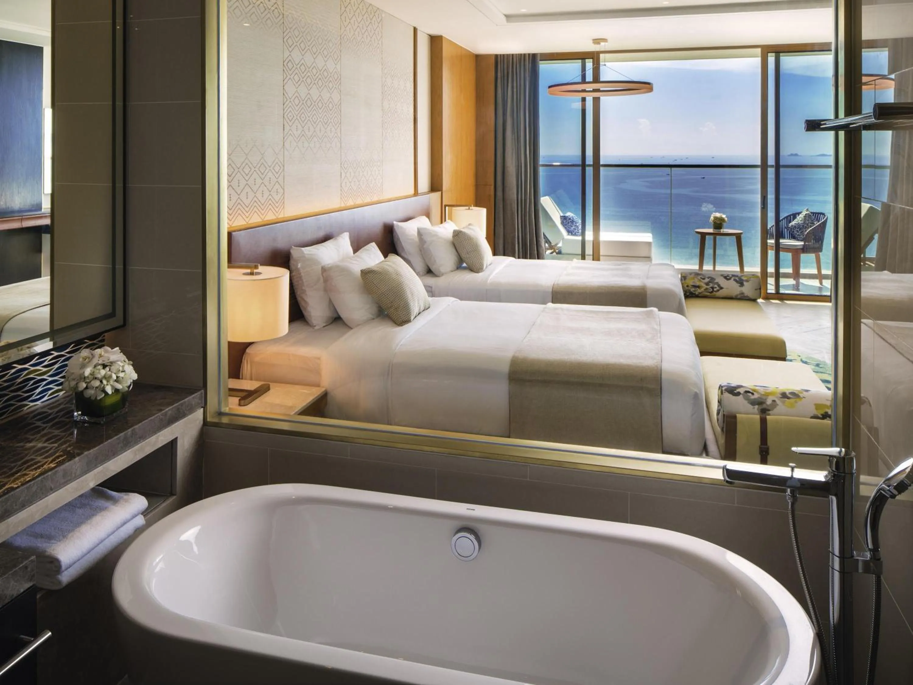 Bathroom, Bed in Mövenpick Resort Cam Ranh