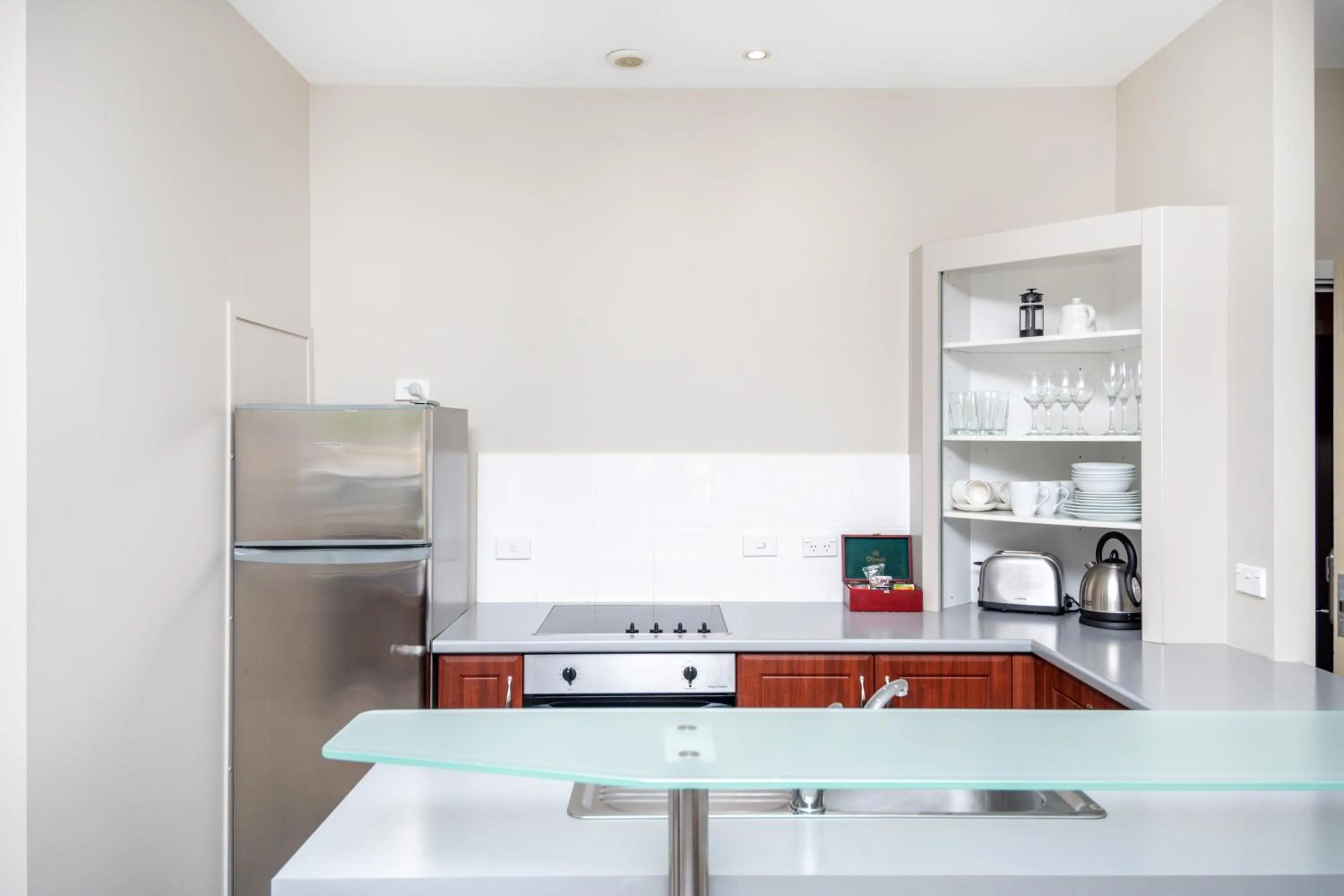 kitchen in Portside Hotel Gisborne