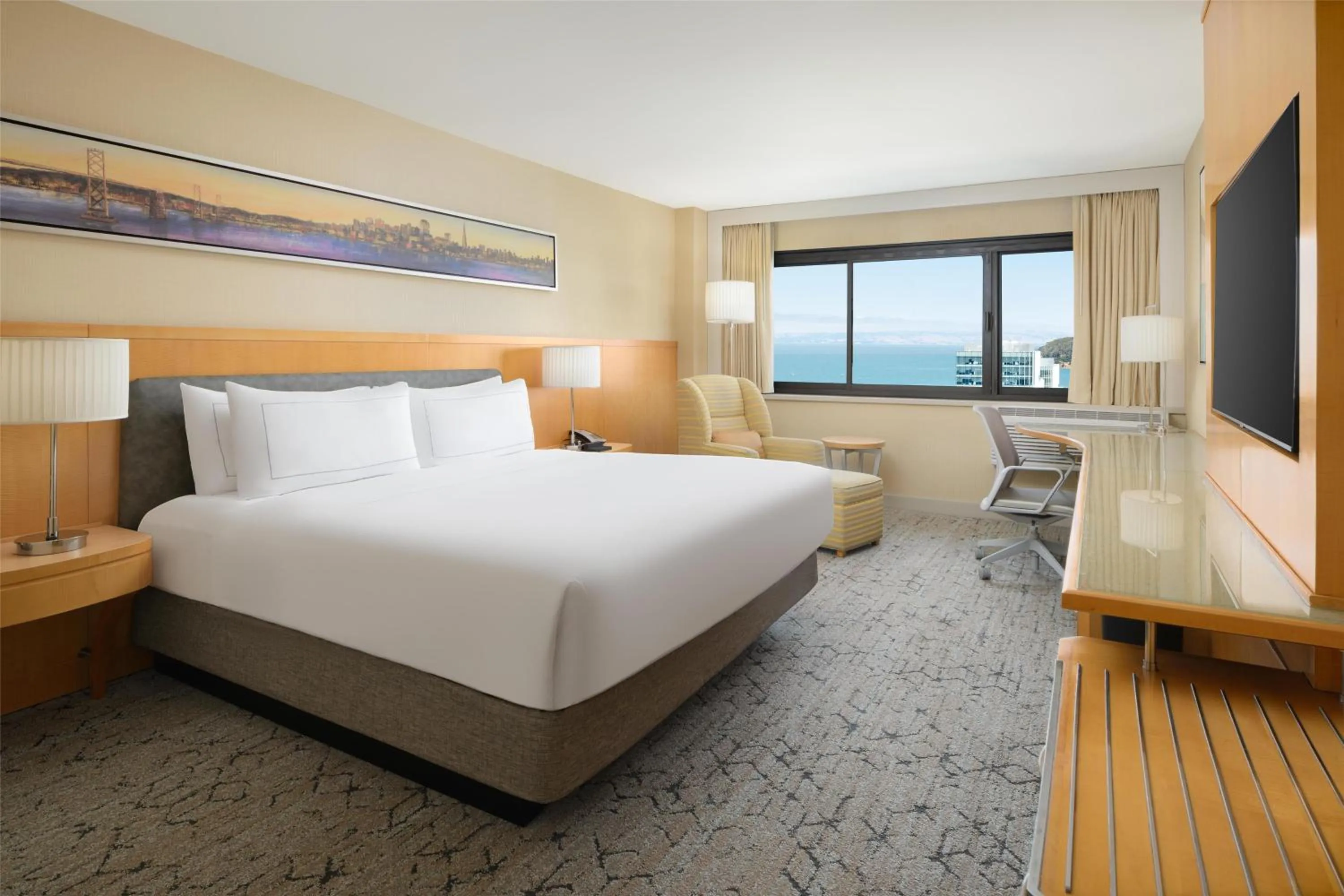 Bedroom, Bed in Hilton San Francisco Airport Bayfront - No Resort Fee