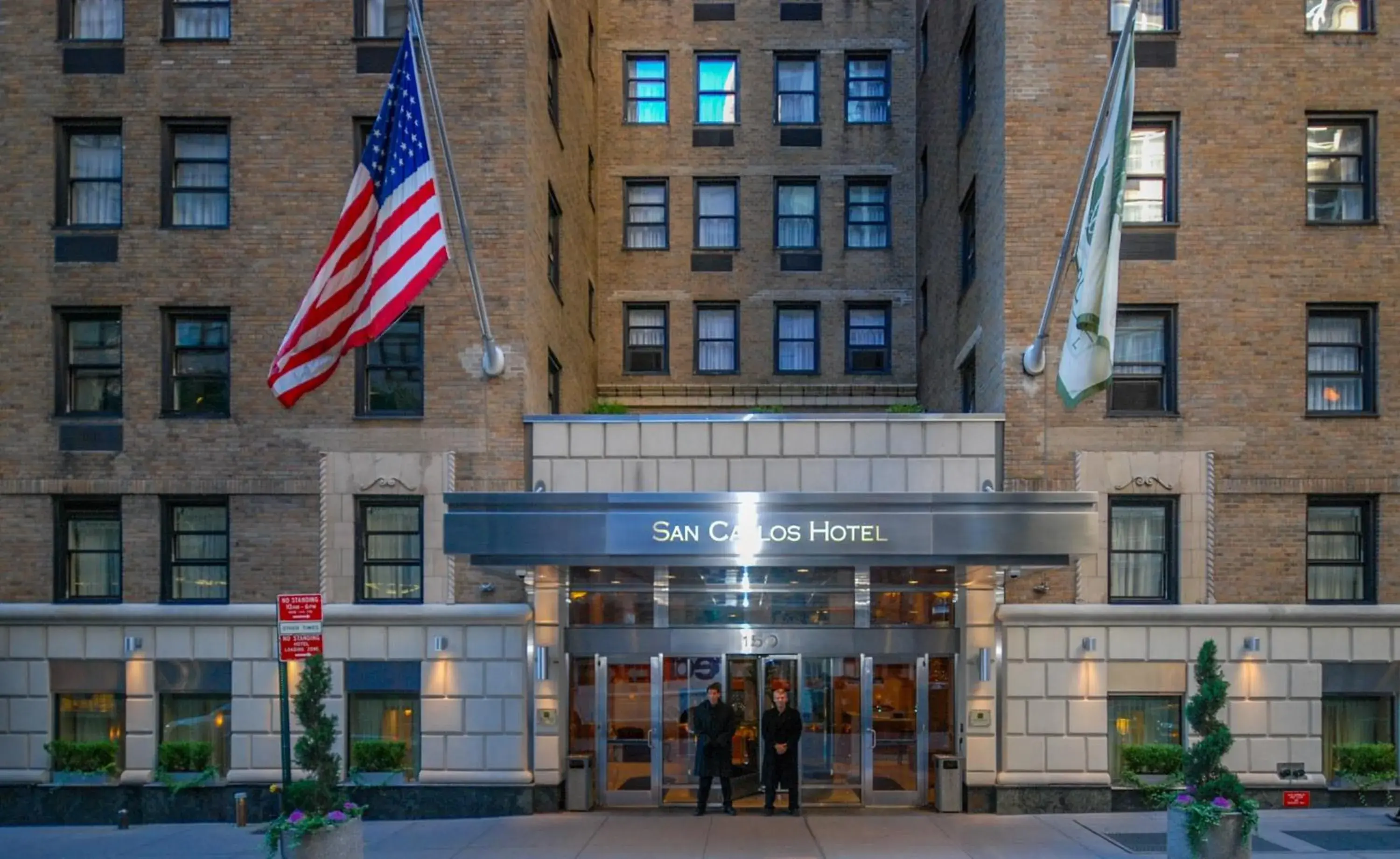 Facade/entrance in San Carlos Hotel New York Facade/entrance in San Carlos Hotel New York