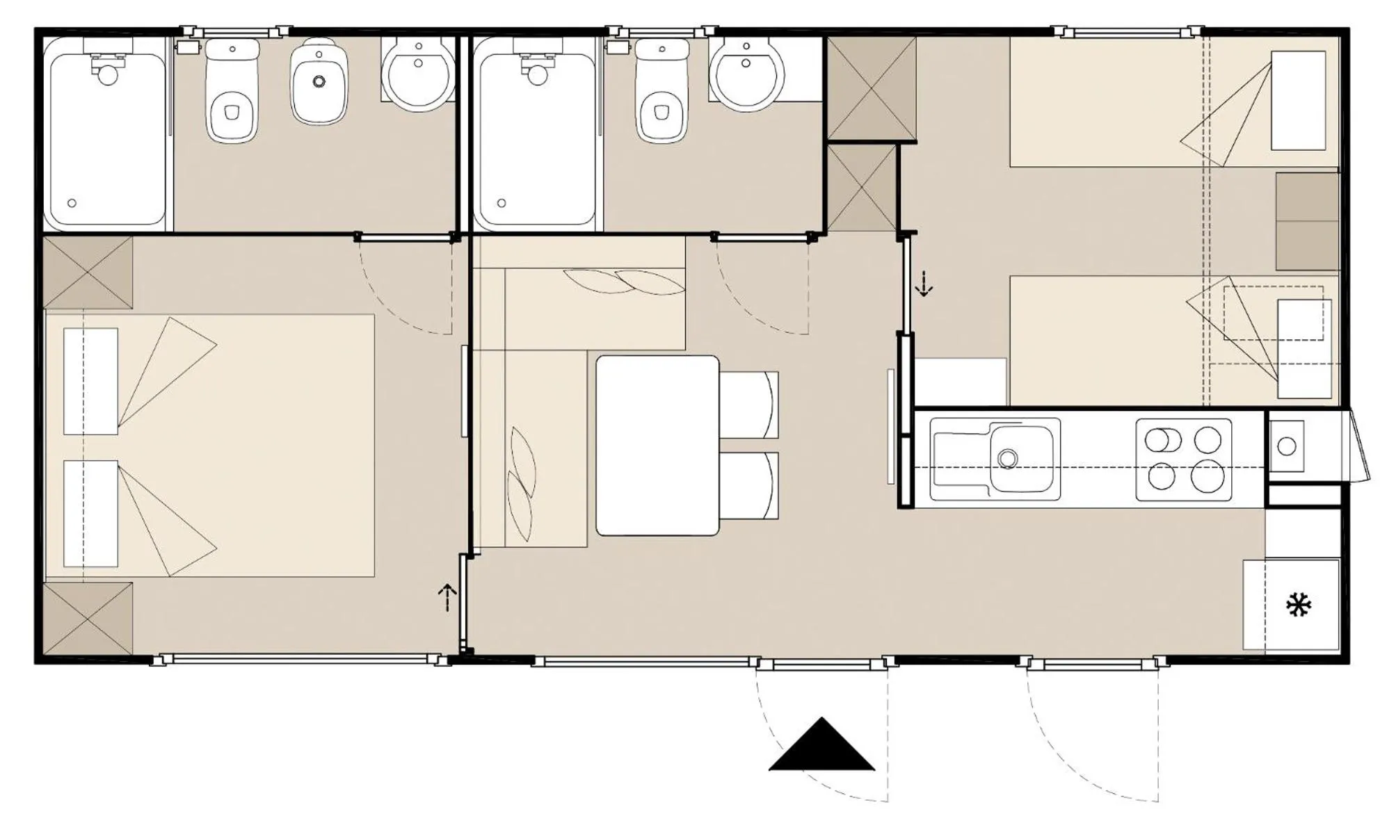 Floor plan in Amadria Park Camping Sibenik Mobile Homes