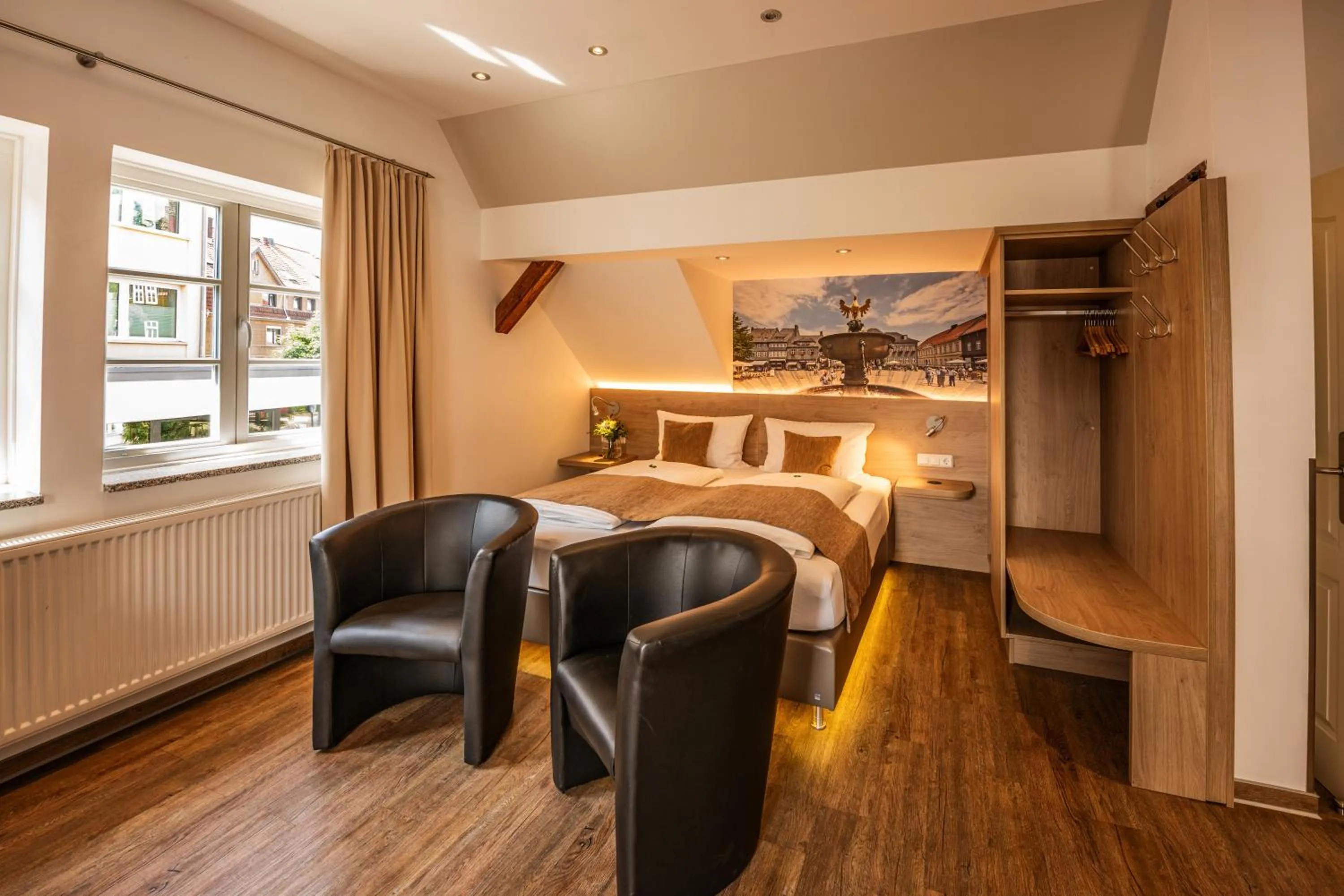 Bedroom, Bed in City-Appartements Am Wall