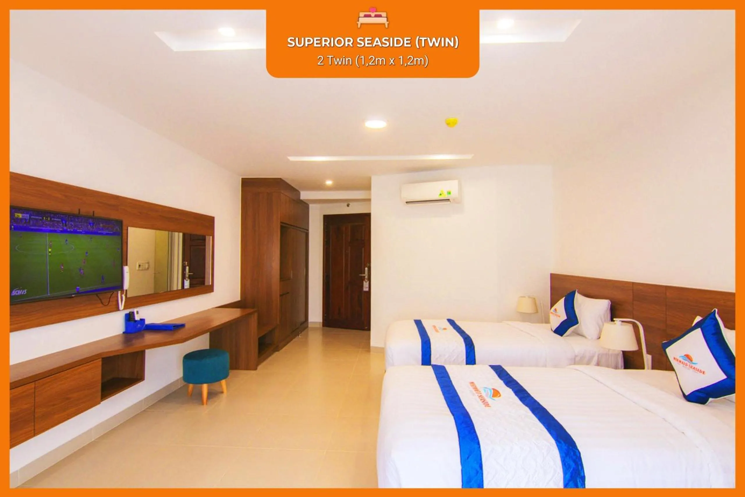 Bed in Mermaid Seaside Hotel