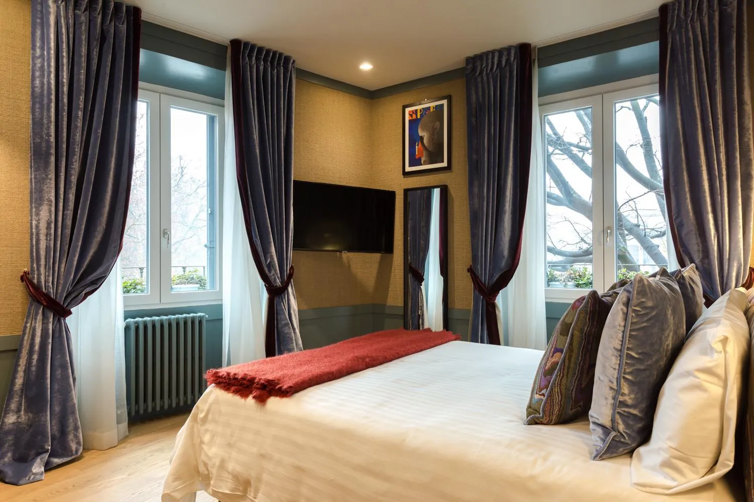 Photo of the whole room, Bed in Living Suites