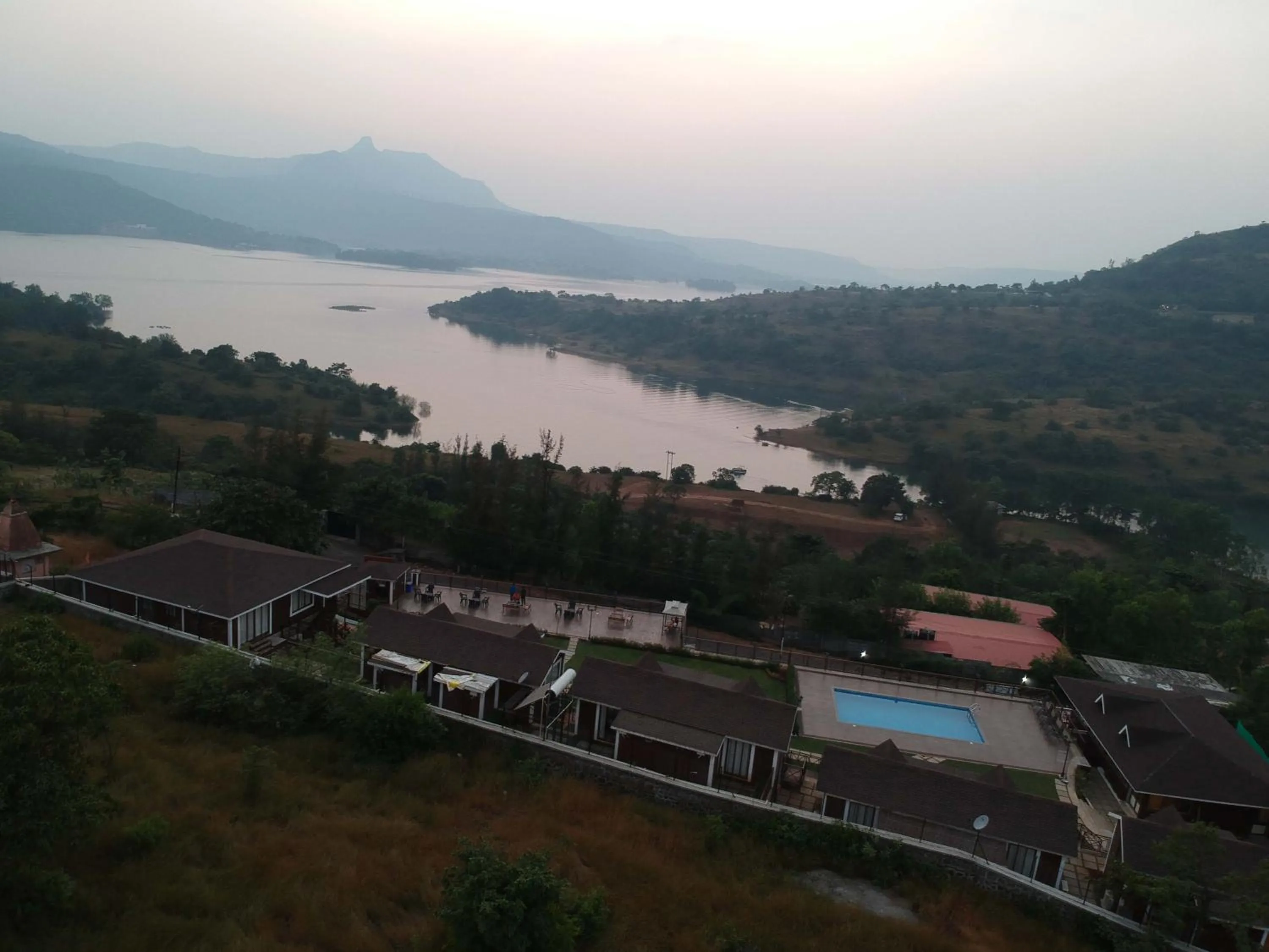 Bird's eye view in Green Velvet Resort-Near Pawna Lake