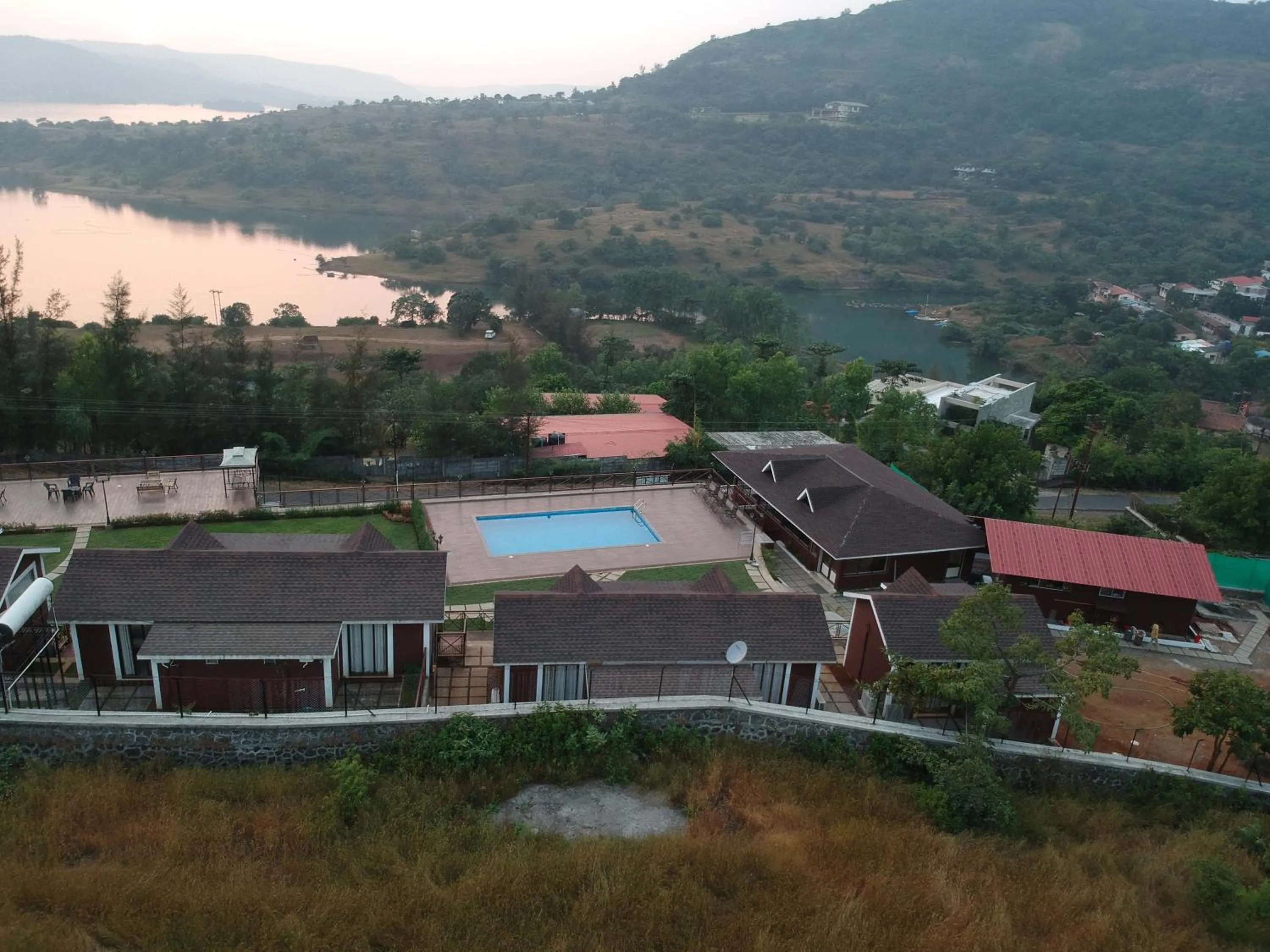 Bird's eye view in Green Velvet Resort-Near Pawna Lake