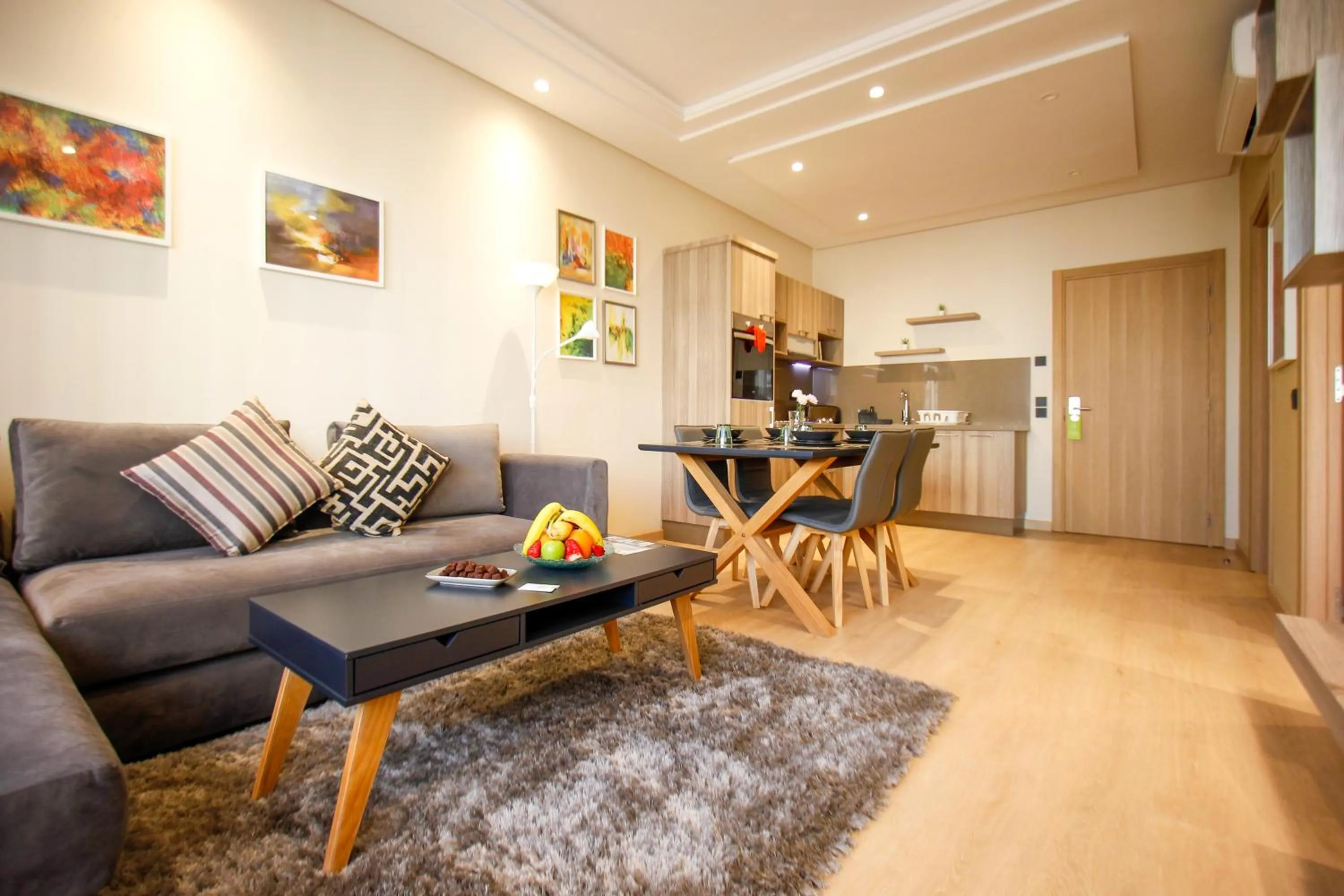 Kitchen or kitchenette in Flamant Rose Appart Hotel