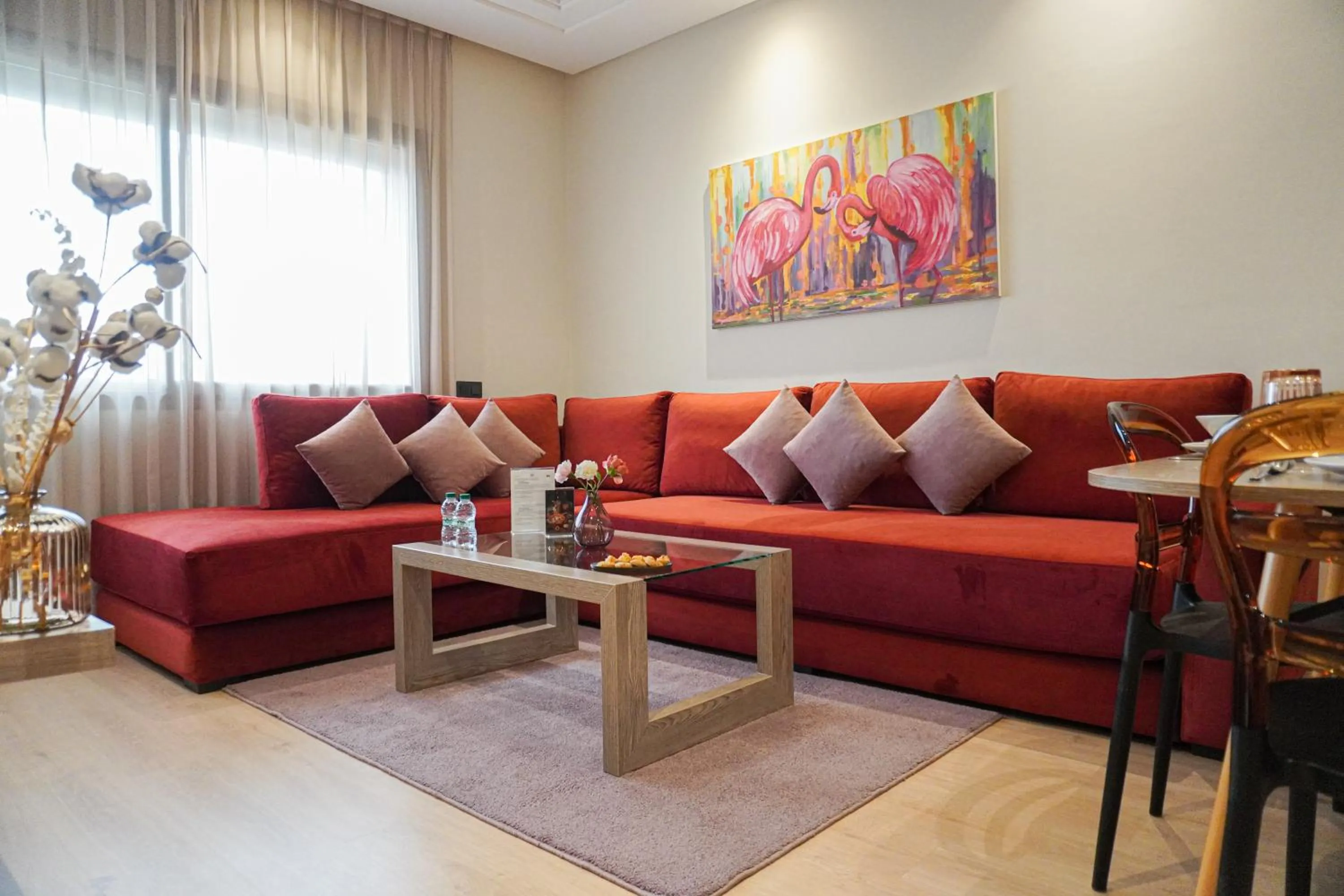 Living room in Flamant Rose Appart Hotel