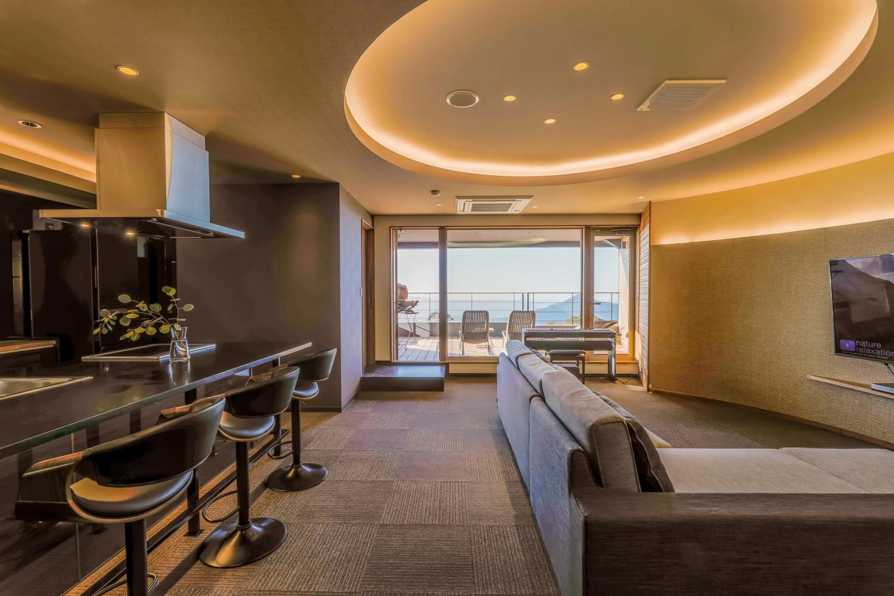 Living room in ITADAKI Daisen 大山参道ホテル頂