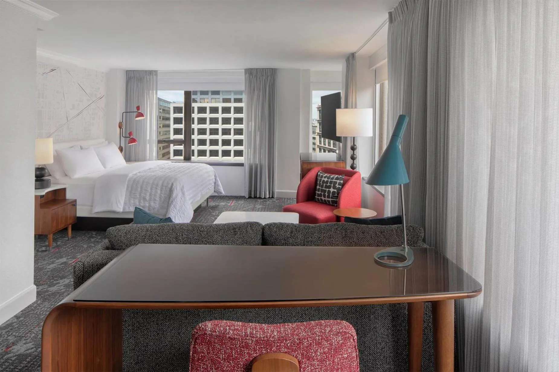 Living room, Bed in Le Meridien Washington, DC, The Madison