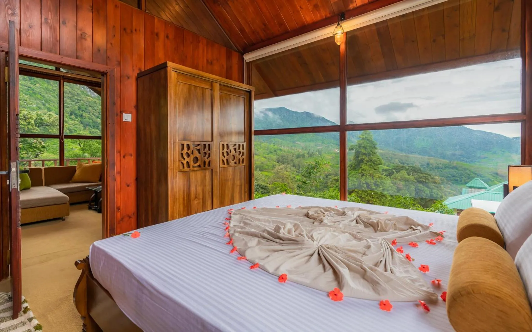 Bed in Mandaram Eco Resort