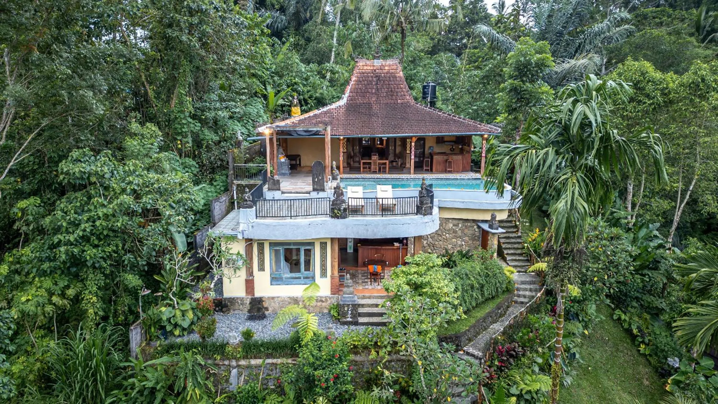 Pool view in Yoga Maya Villa