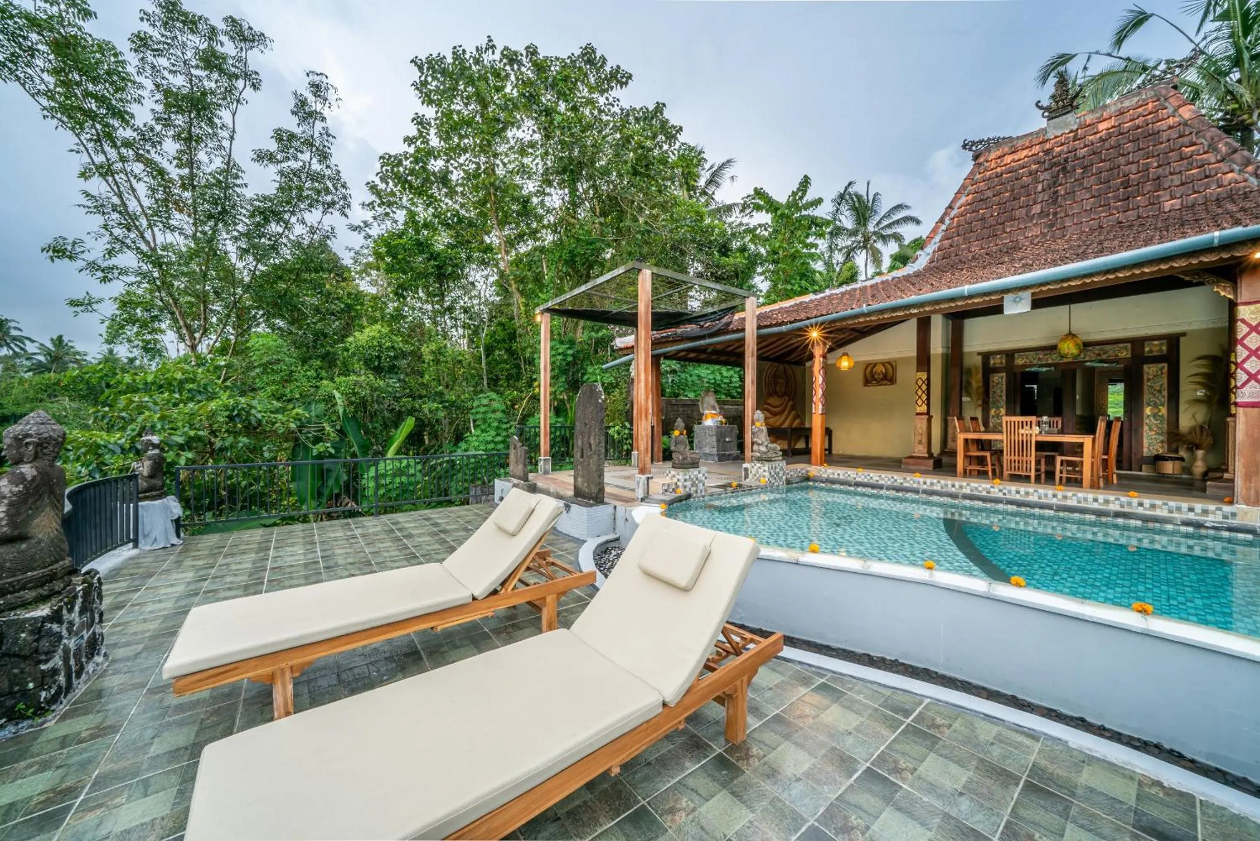 Pool view in Yoga Maya Villa
