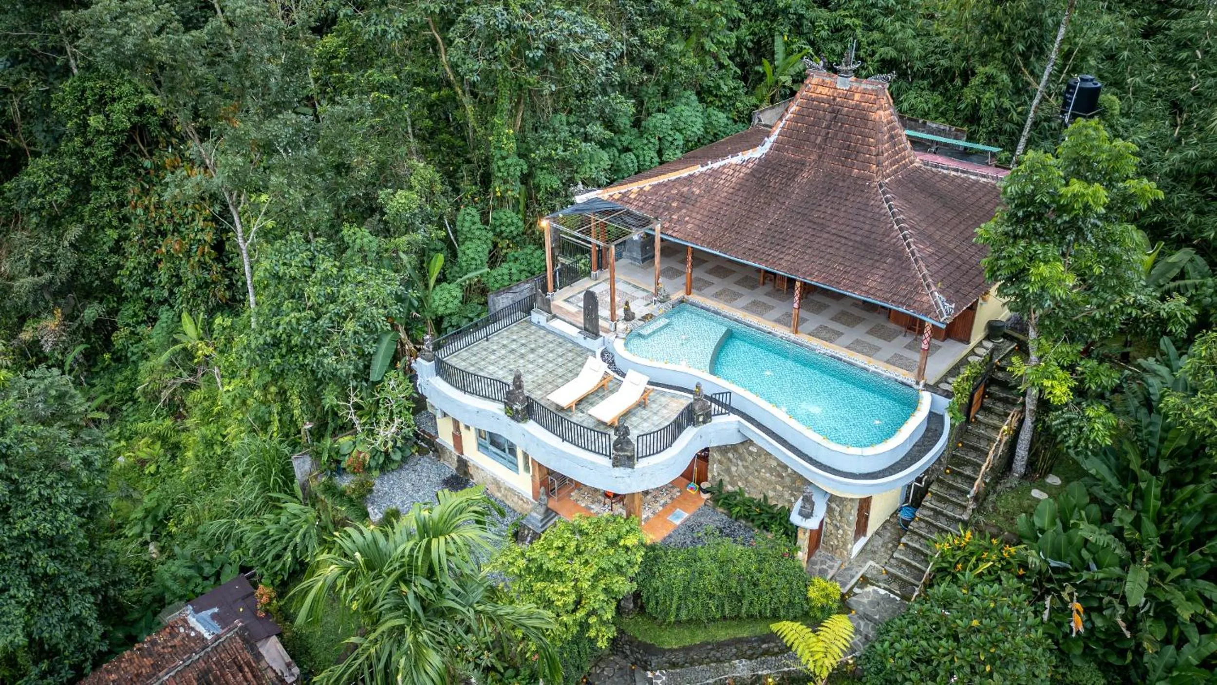 Pool view in Yoga Maya Villa