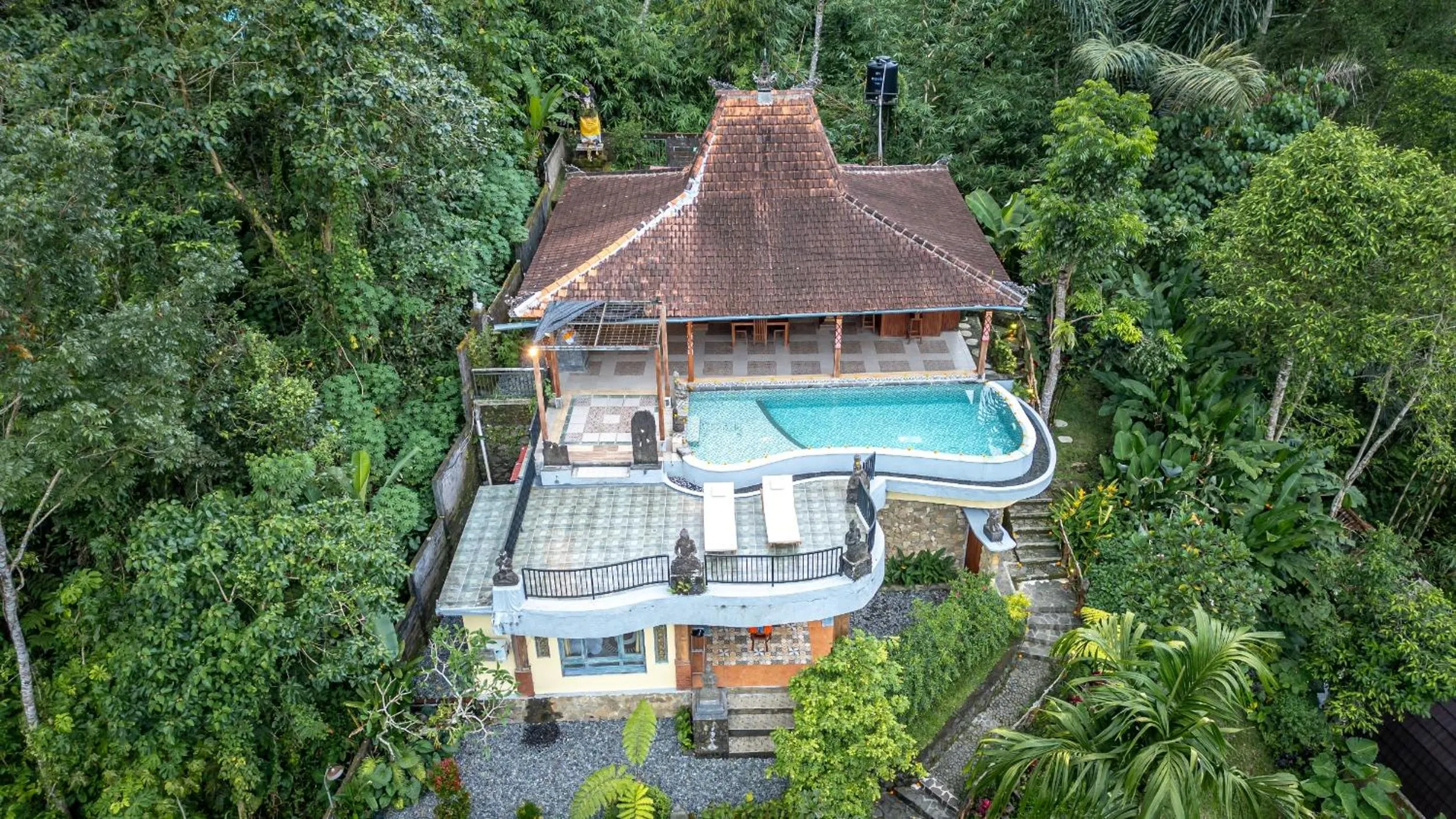 Pool view in Yoga Maya Villa