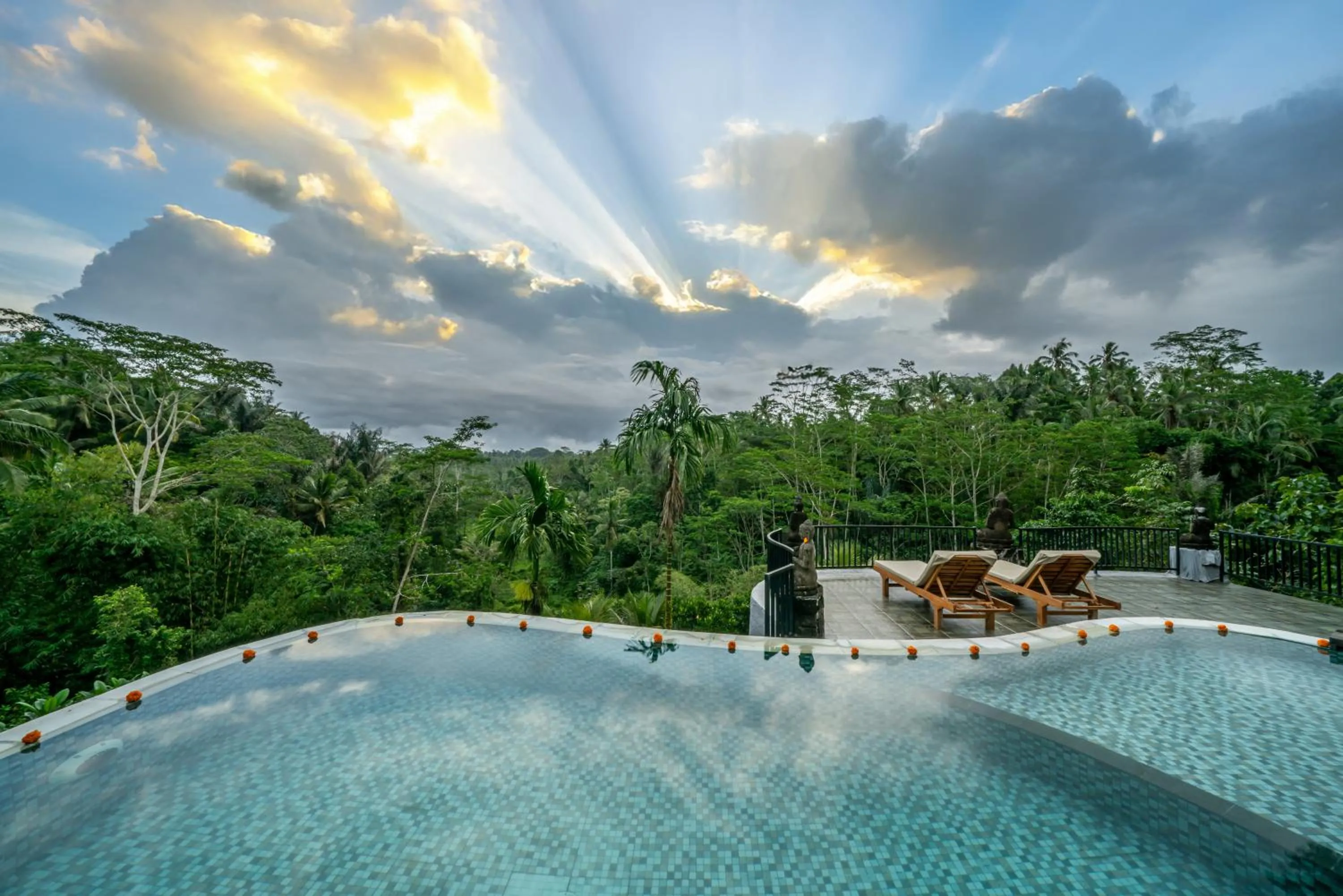 Pool view in Yoga Maya Villa