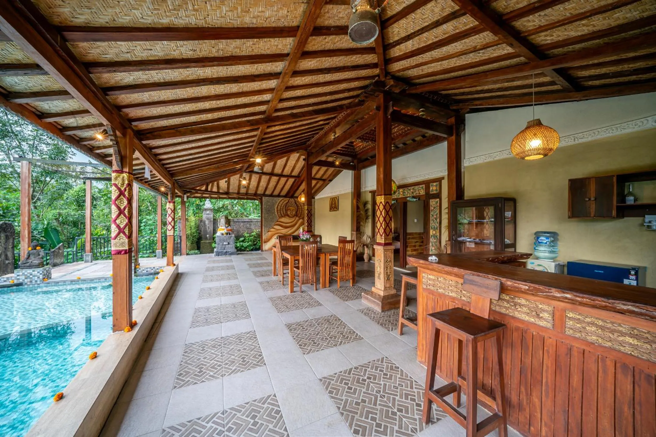 Pool view in Yoga Maya Villa