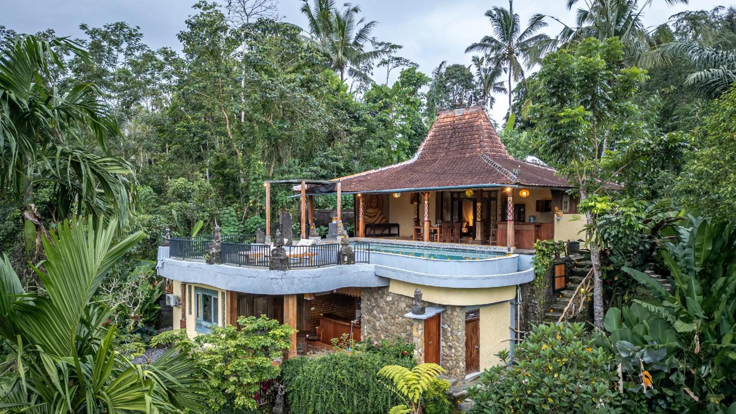 Pool view in Yoga Maya Villa