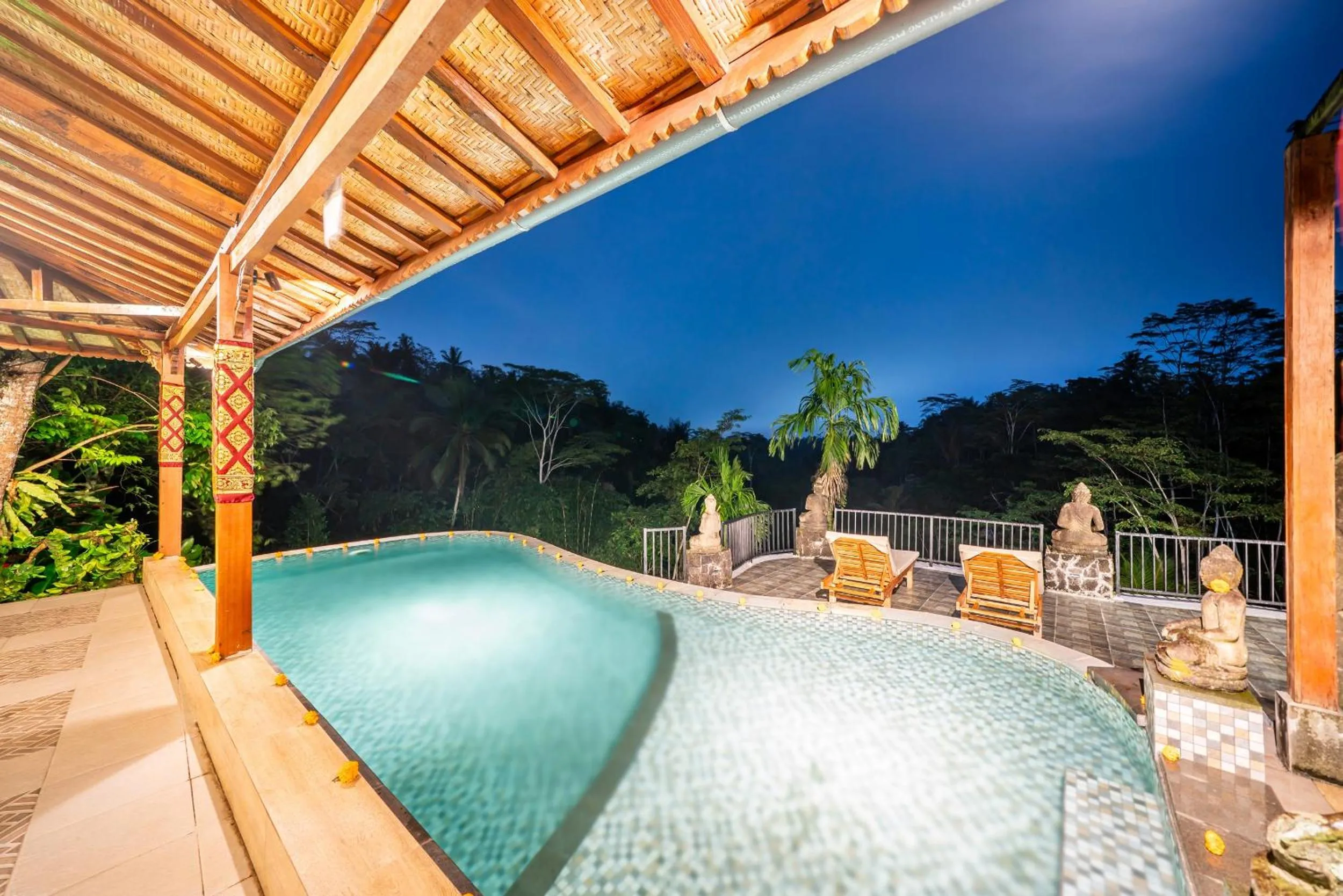 Pool view in Yoga Maya Villa