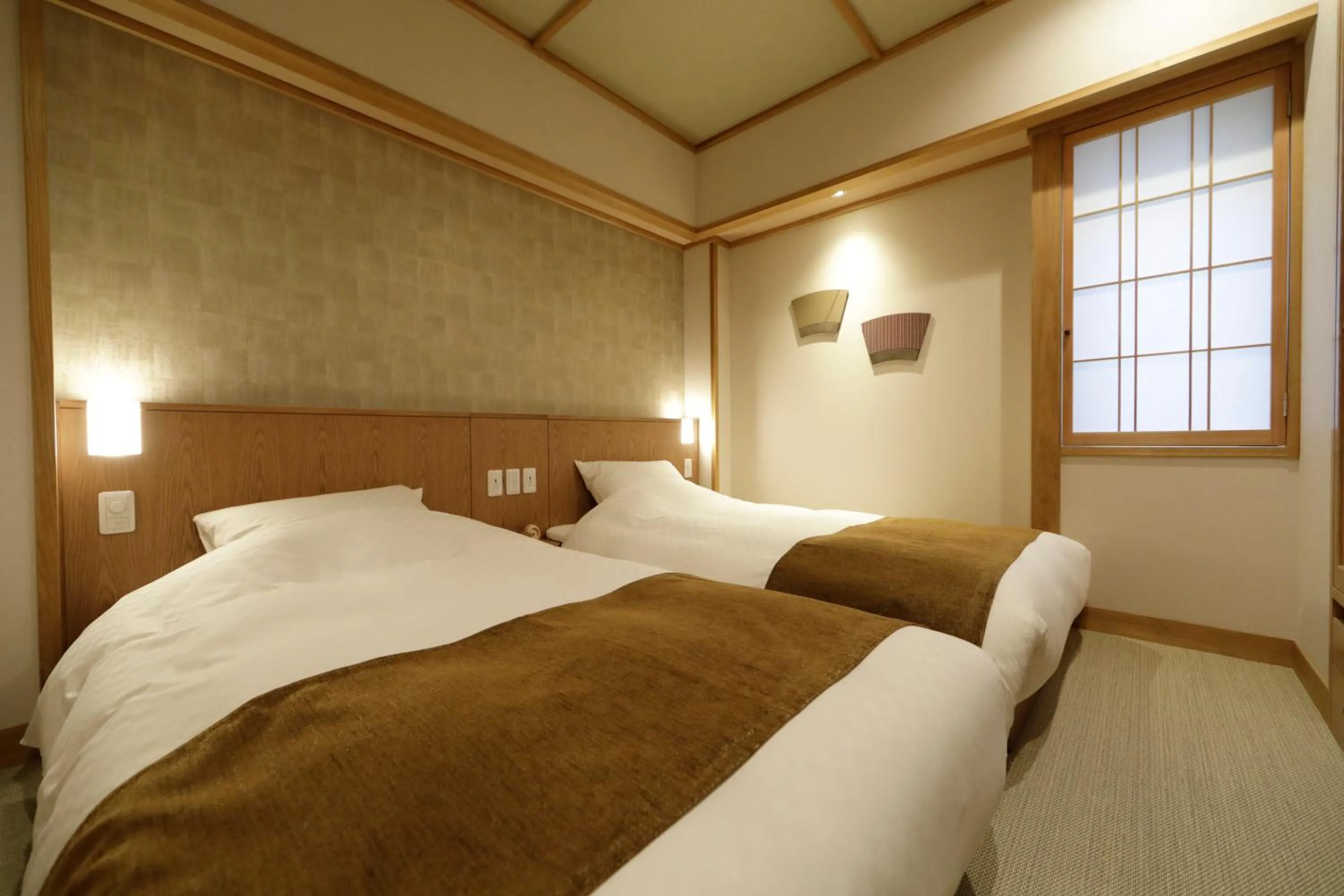 Bed in Onyado Shikishima-kan