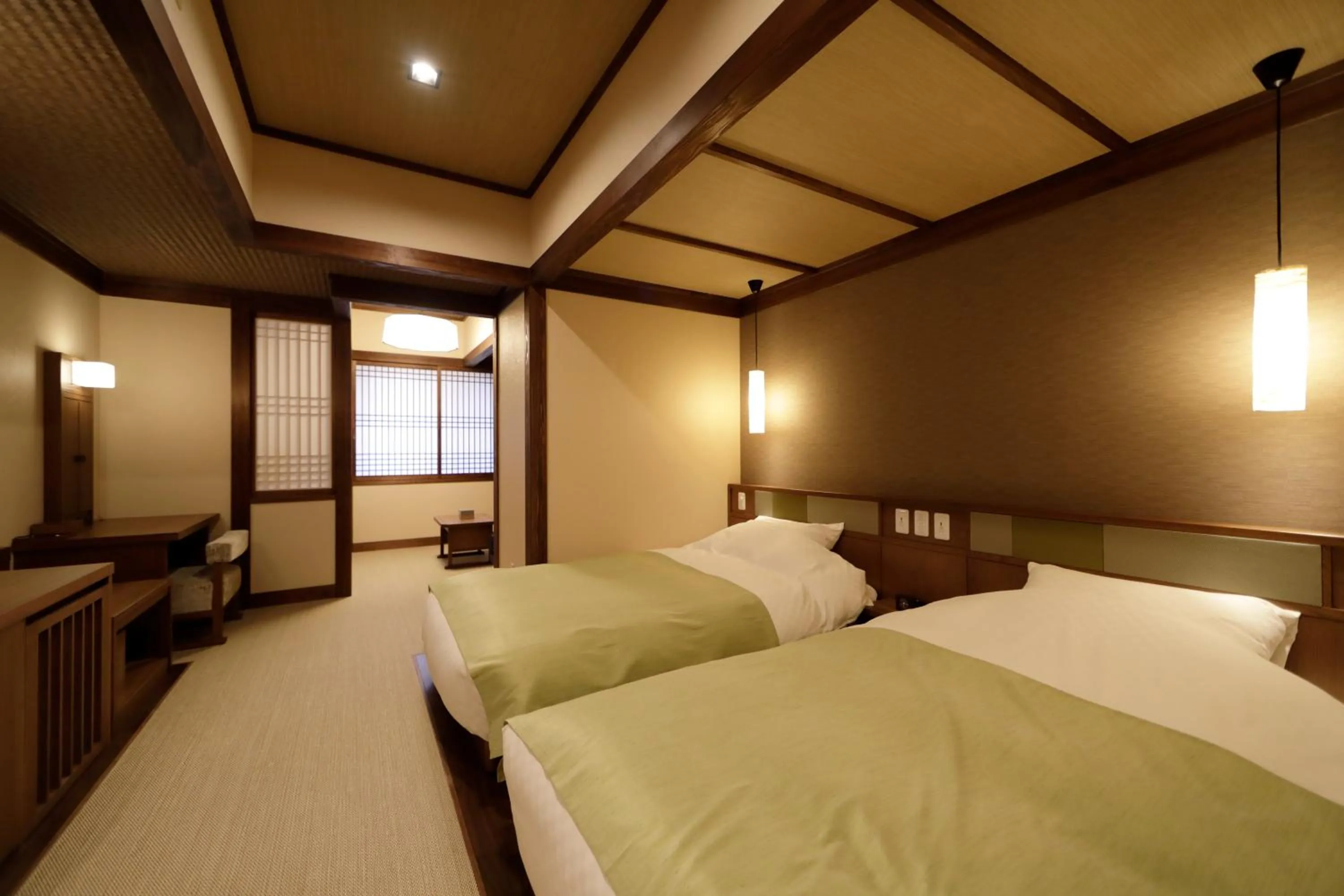 Bed in Onyado Shikishima-kan